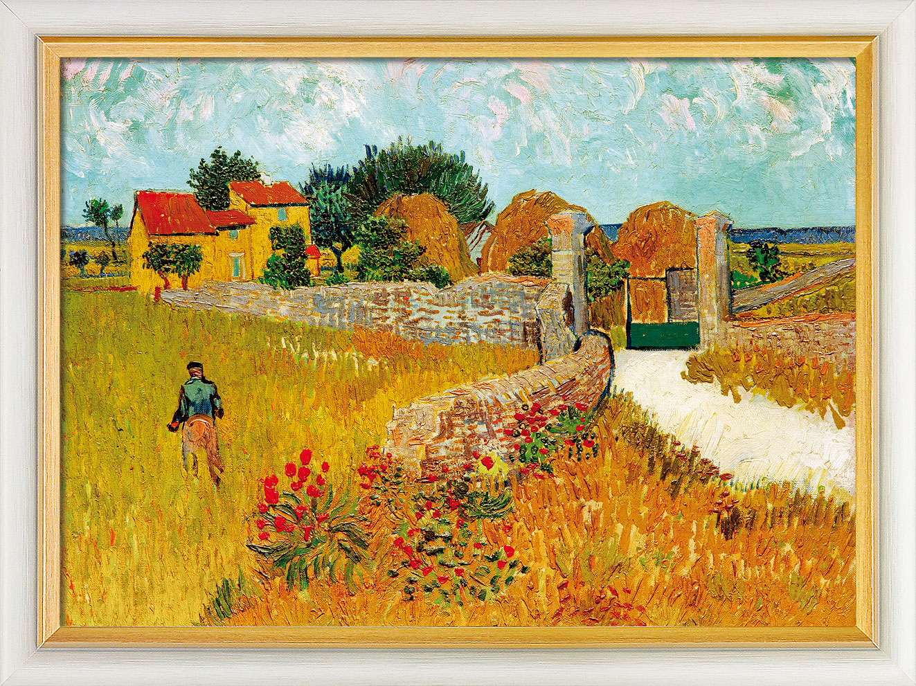Vincent van Gogh: Bild 'Un Mas de Provence (Ein Bauernhaus in der Provence)' (1888), gerahmt