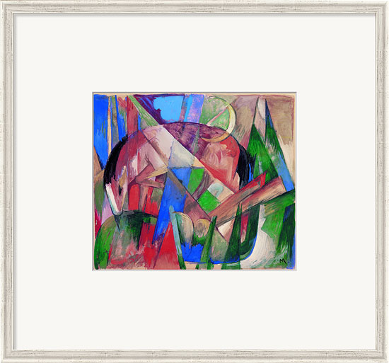 Franz Marc: Bild 'Fabeltier II (Pferd)' (1913), gerahmt