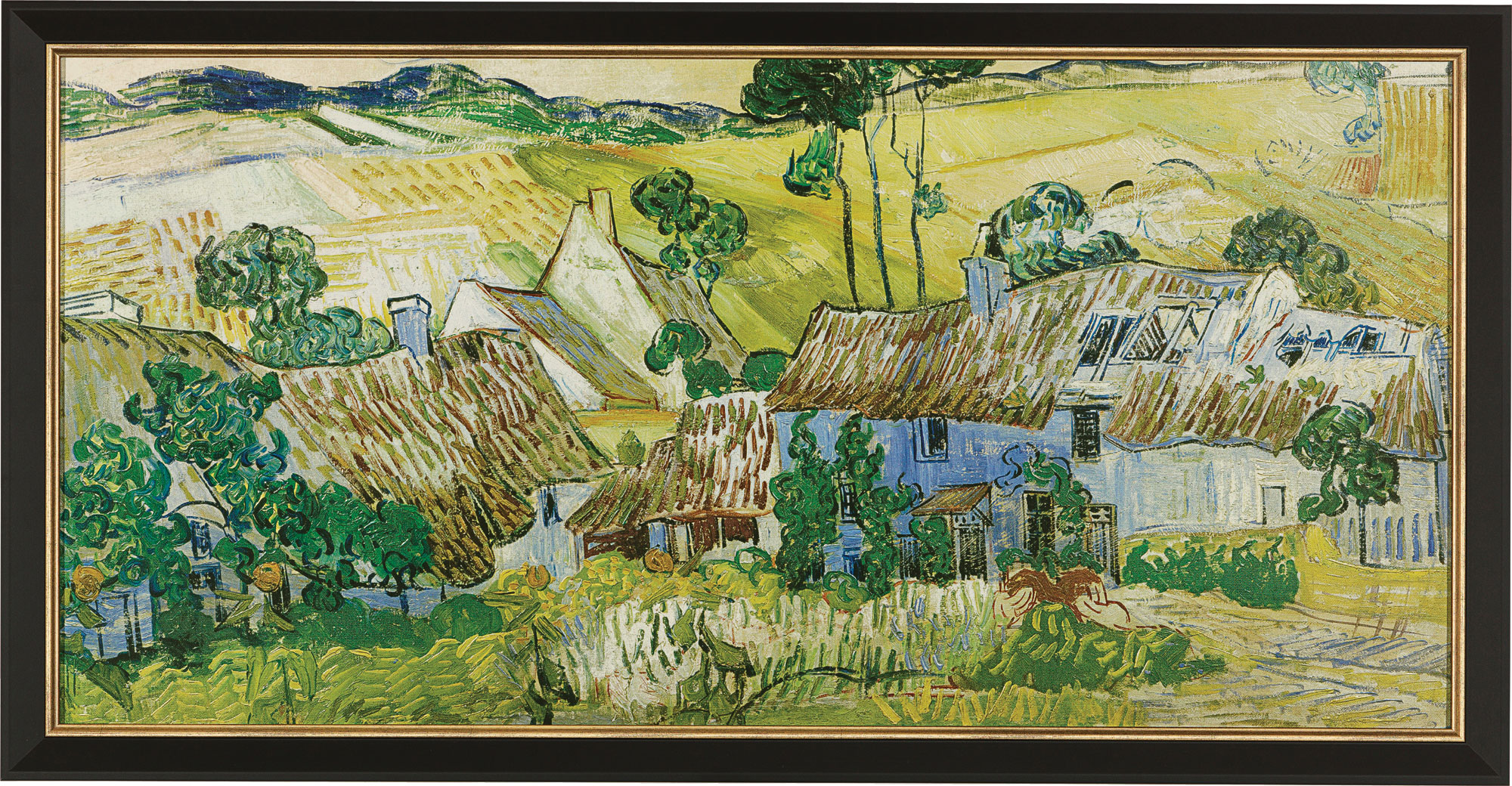 Vincent van Gogh: Bild 'Bauernhöfe bei Auvers' (1890), gerahmt