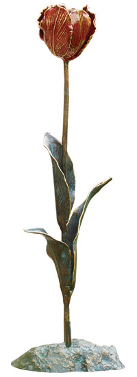 Gartenobjekt 'Kleine Tulpe', Bronze