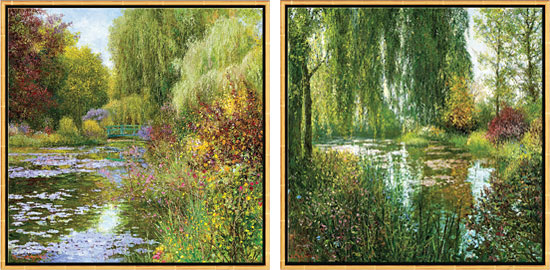 Jean-Claude Cubaynes: 2 Bilder 'Giverny Juin' + 'Giverny le Soir' im Set