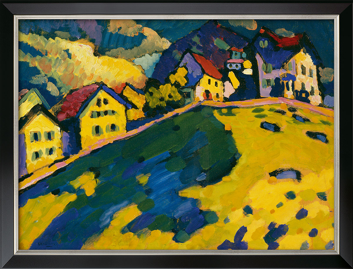 Wassily Kandinsky: Bild 'Studie für Häuser am Hügel', gerahmt