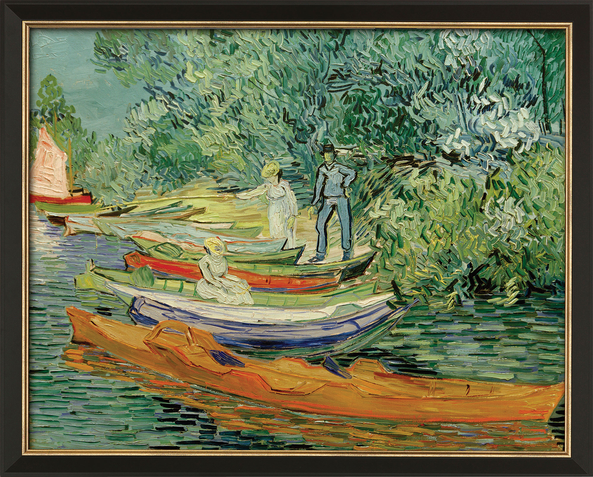Vincent van Gogh: Bild 'Am Ufer der Oise in Auvers' (1890), gerahmt