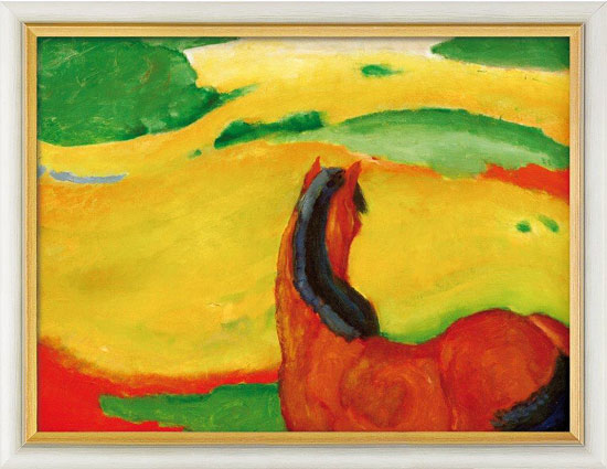 Franz Marc: Bild 'Pferd in der Landschaft' (1910), gerahmt