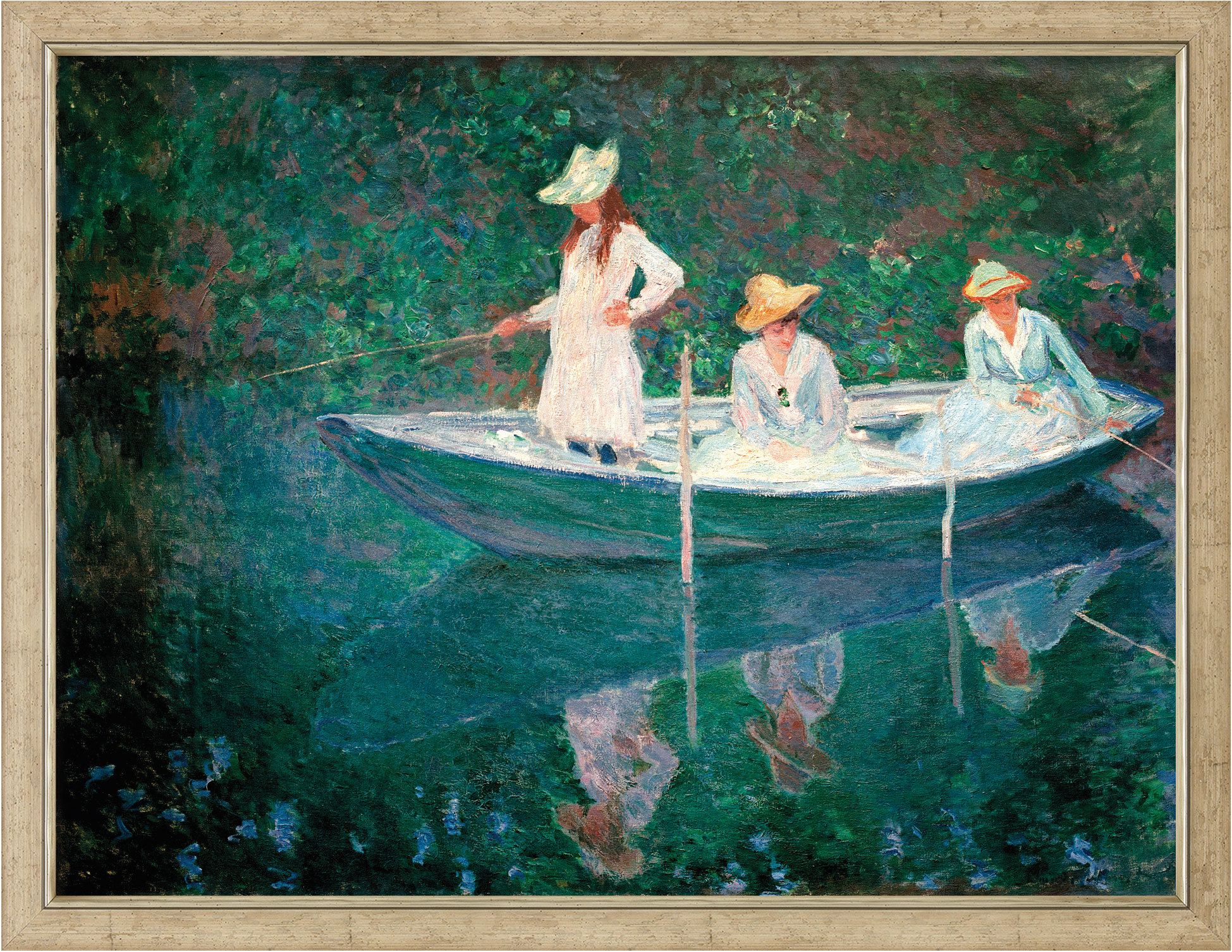 Claude Monet: Bild 'Die Barke in Giverny (En norvégienne)' (um 1887), gerahmt