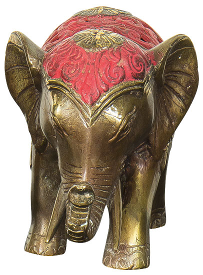 Skulptur 'Elefant' (rote Version), Bronze