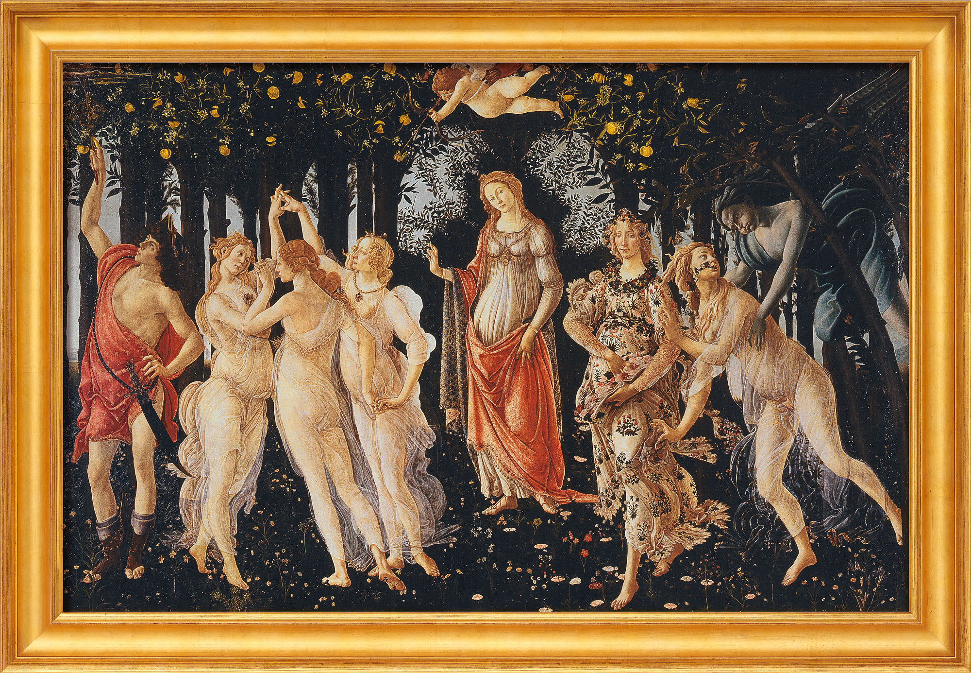 Sandro Botticelli: Bild 'Frühling (Primavera)' (1477), gerahmt