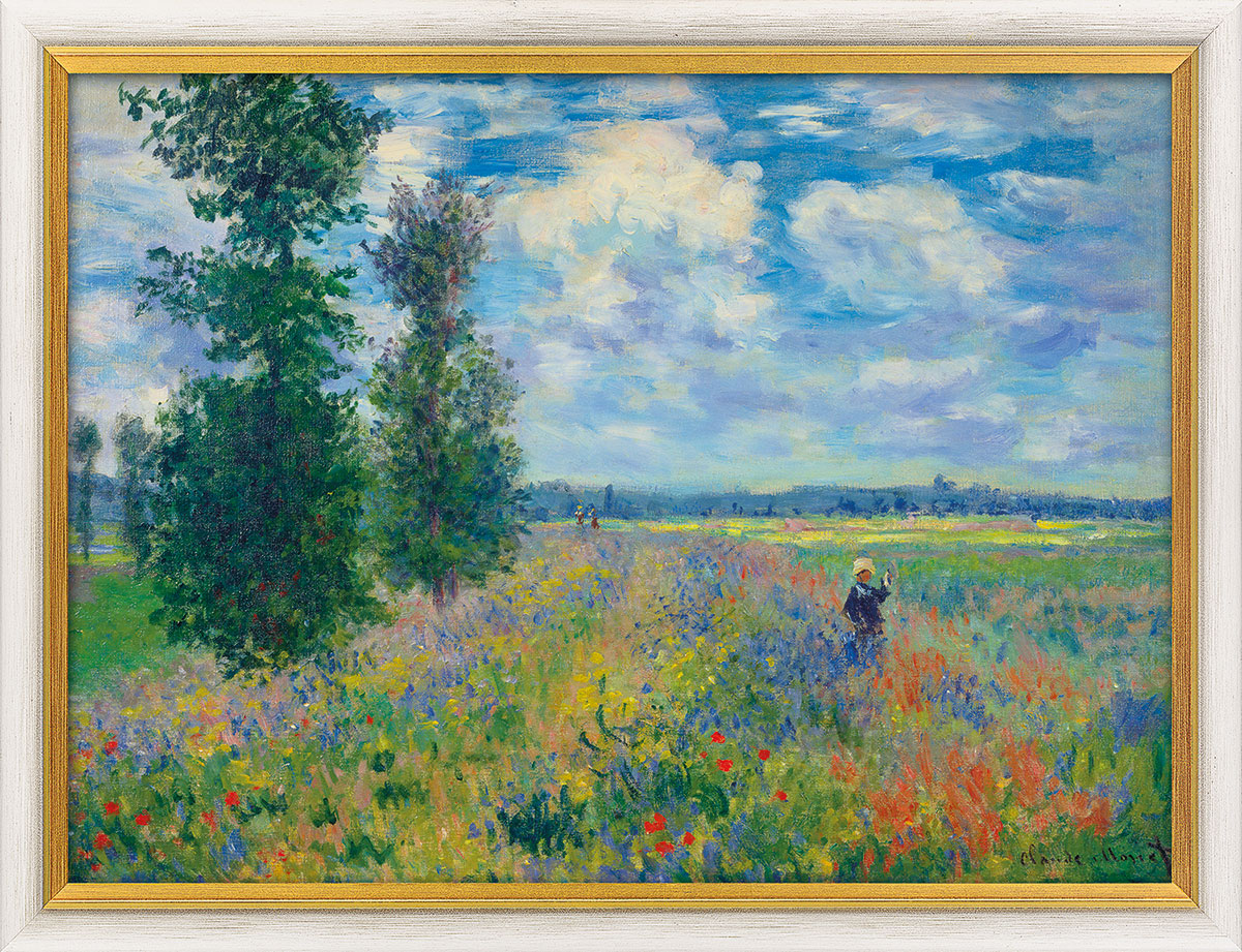 Claude Monet: Bild 'Les Coquelicots (environs de Argenteuil) - Mohnfeld bei Argenteuil', gerahmt