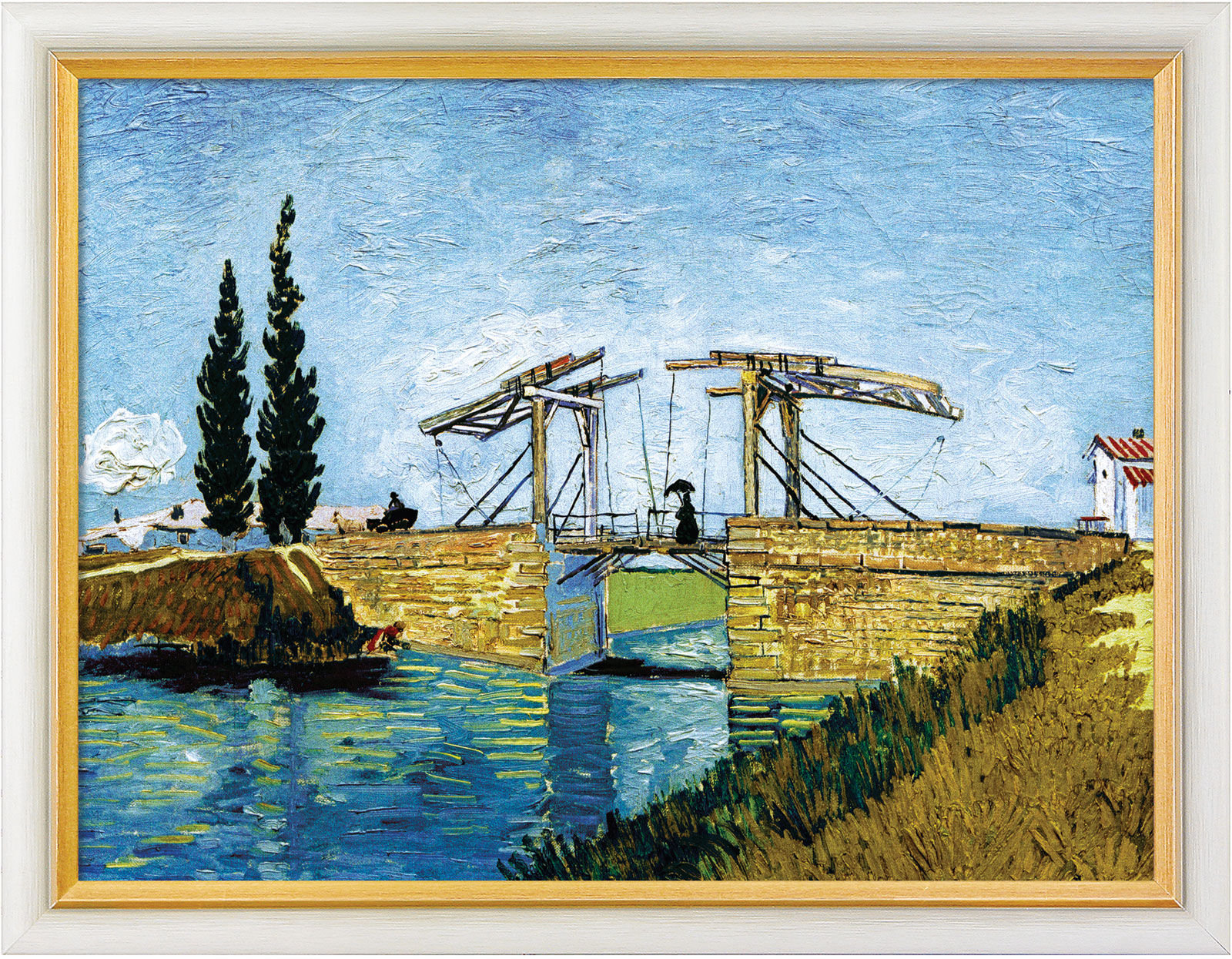 Vincent van Gogh: Bild 'Die Zugbrücke' (1888), gerahmt