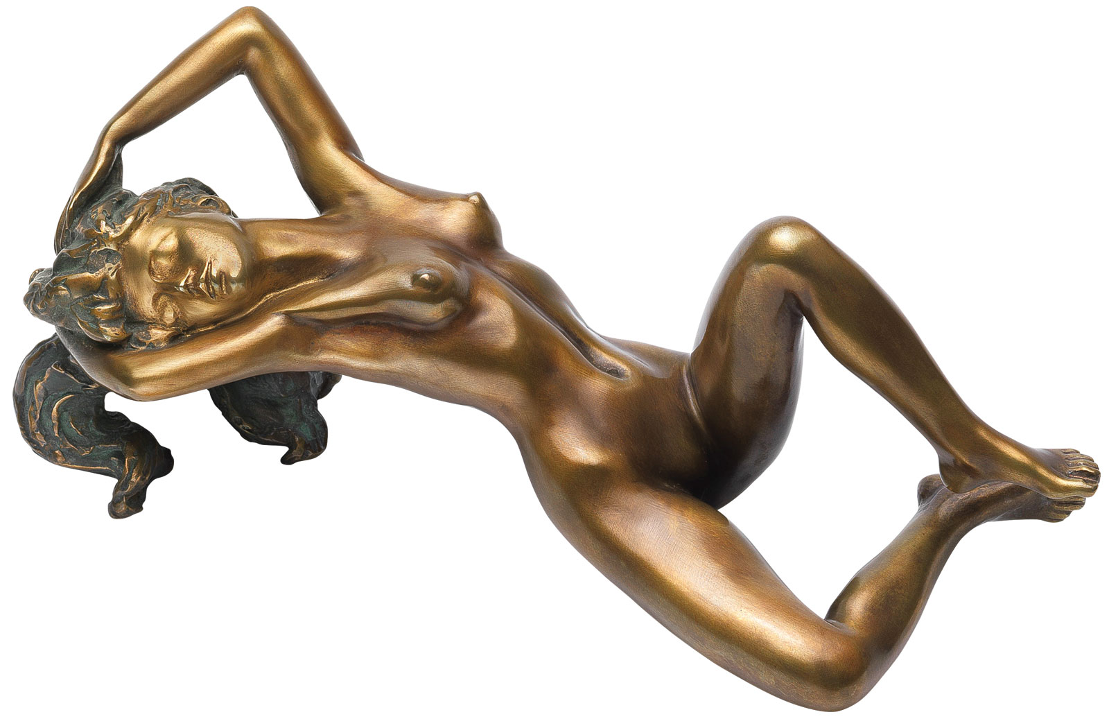 Erwin A. Schinzel: Skulptur 'Von traumhaftem Glück getragen', Bronze