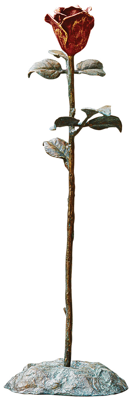Gartenobjekt 'Kleine Rose', Bronze