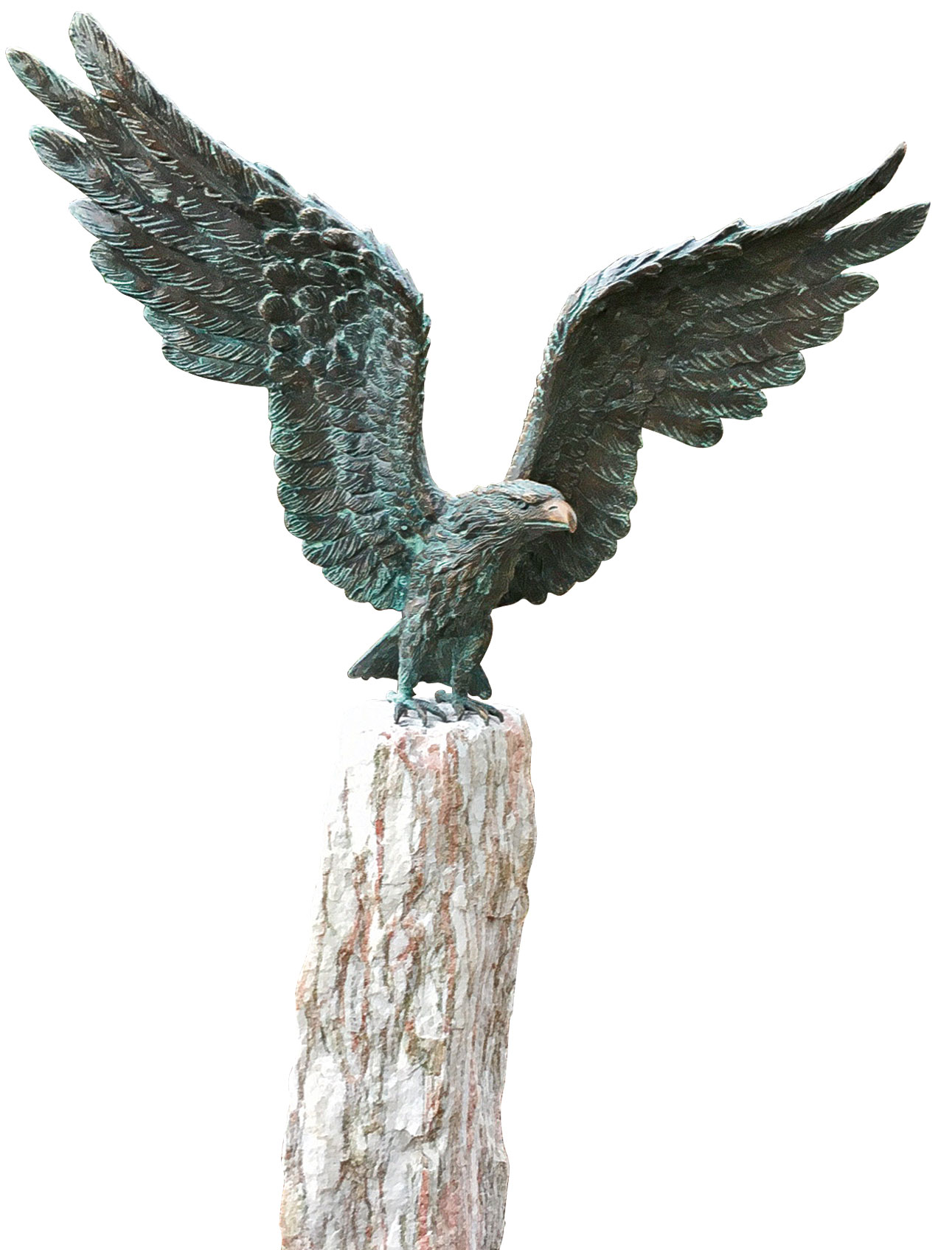 Gartenskulptur 'Seeadler' (Version mit Säule)