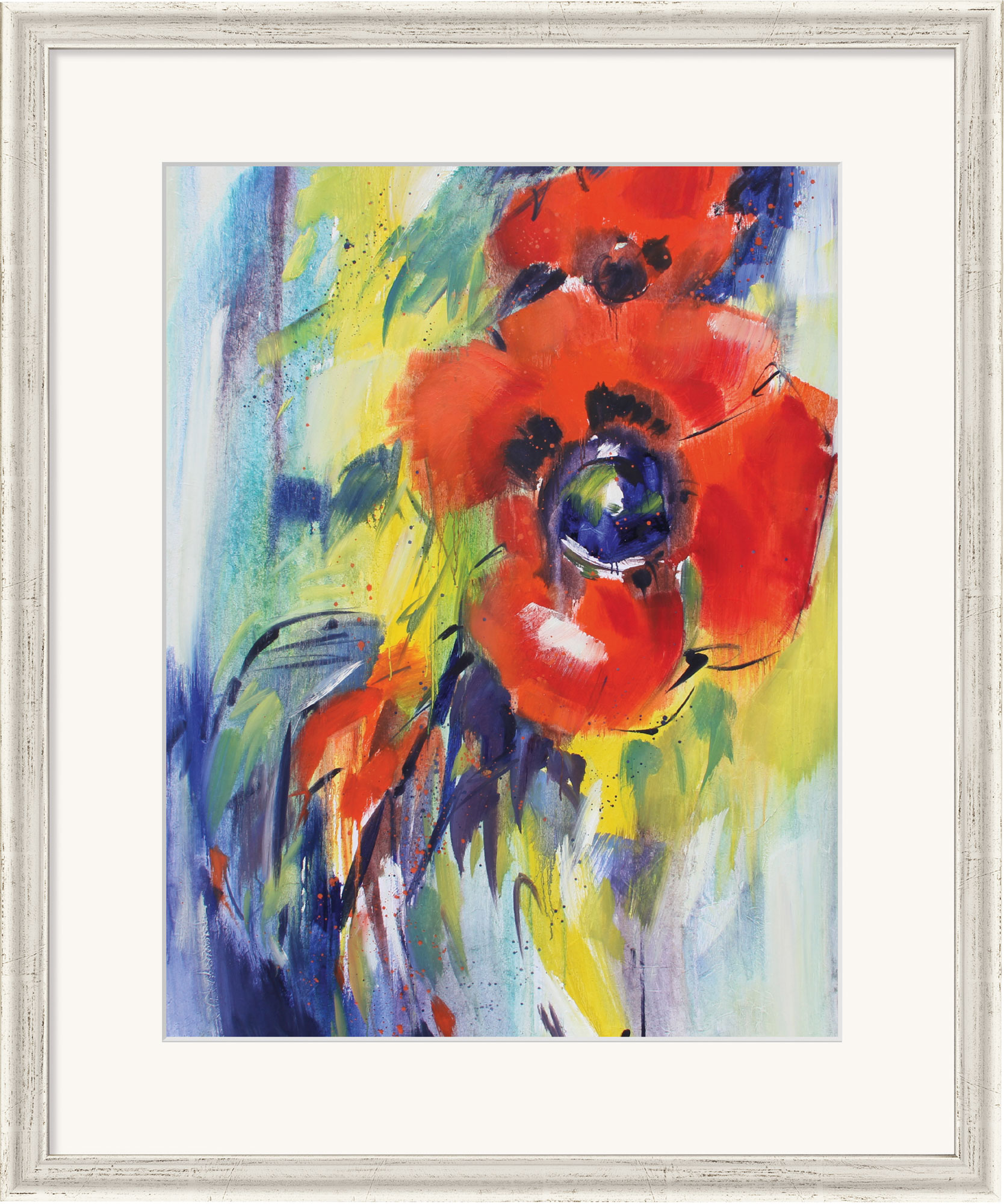 Natalia Rudolf: Bild 'Morgen-Mohn', gerahmt