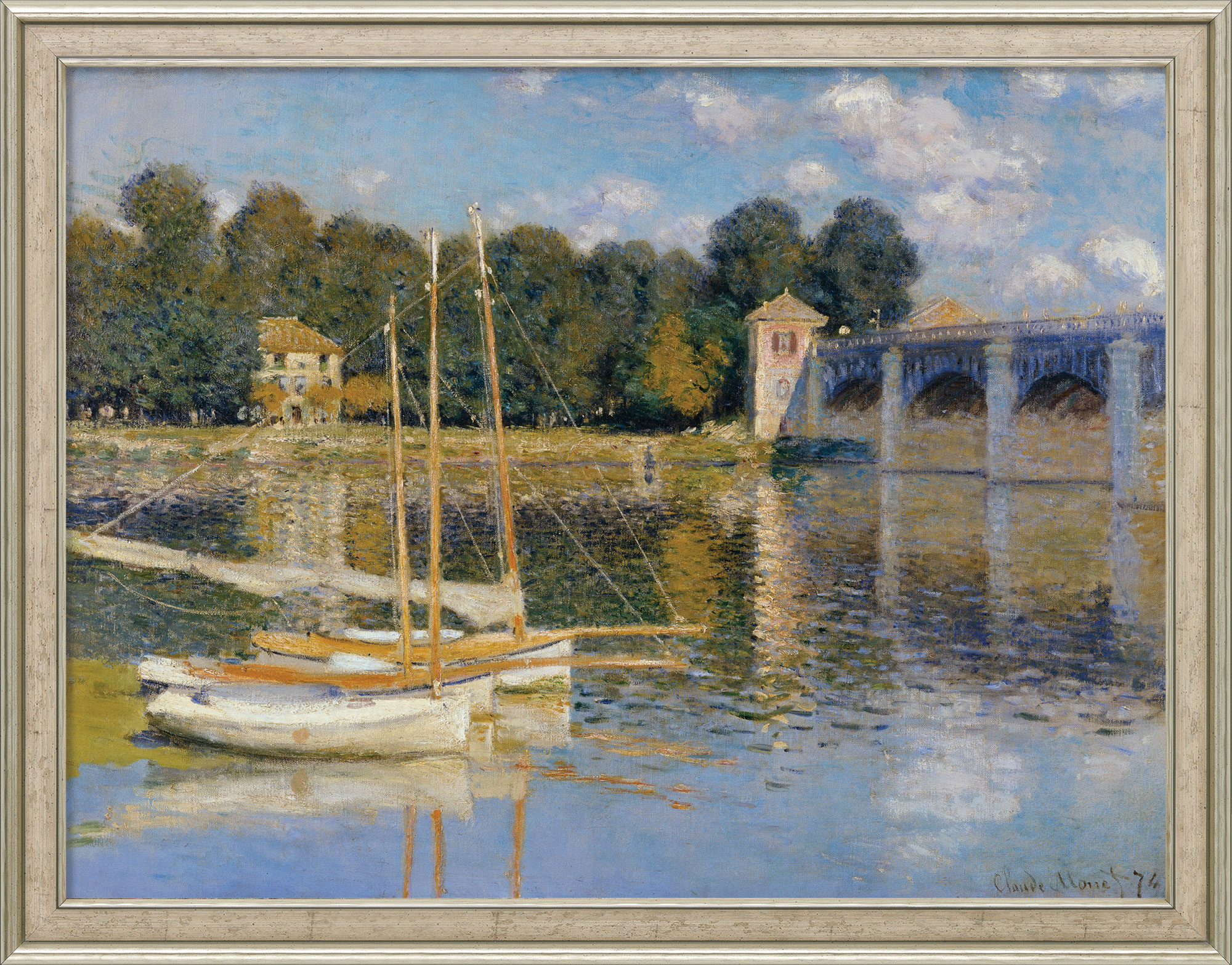 Claude Monet: Bild 'Die Brücke von Argenteuil' (1874), gerahmt