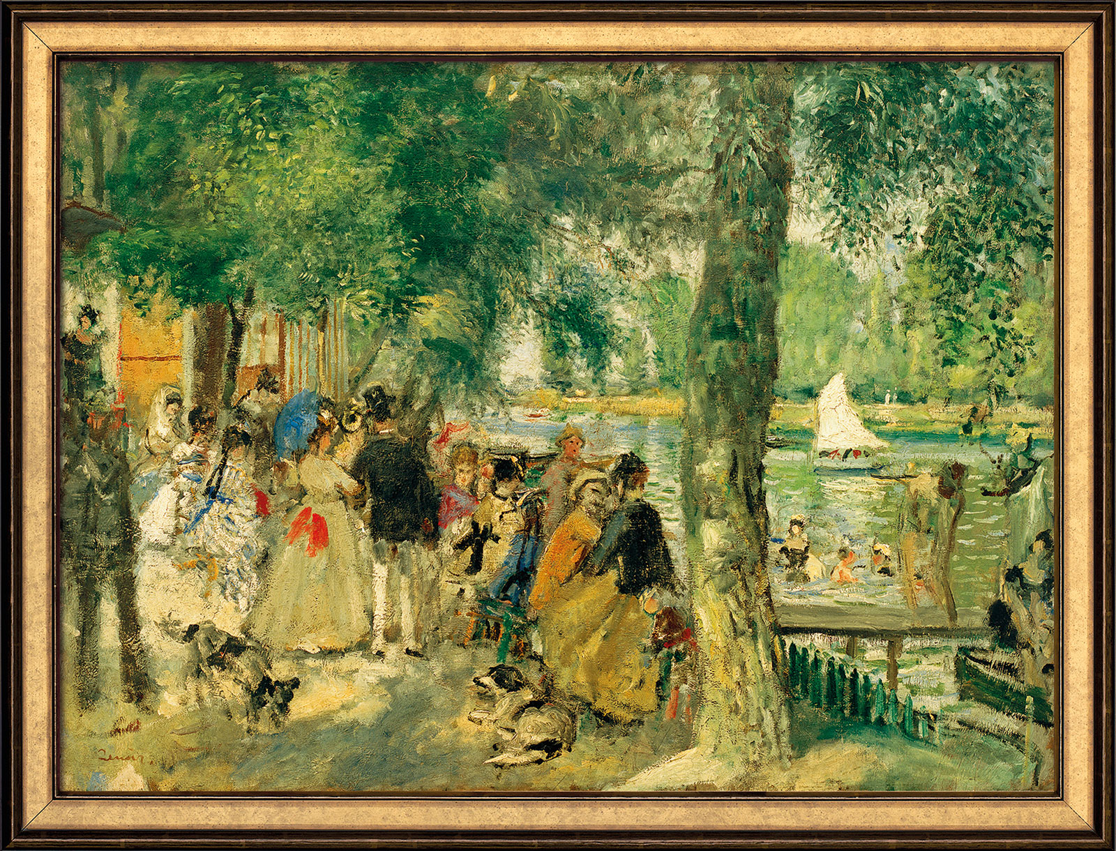 Auguste Renoir: Bild 'Badende in der Seine' (1869), gerahmt