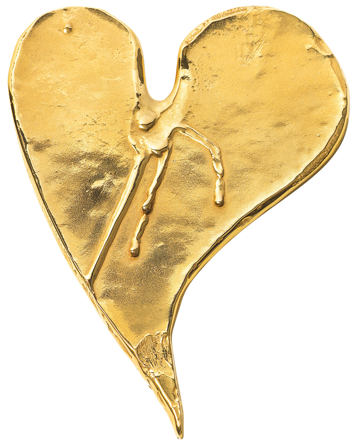 Bruno Bruni: Bronzeobjekt 'Herz mit Tränen', vergoldet, Skulptur