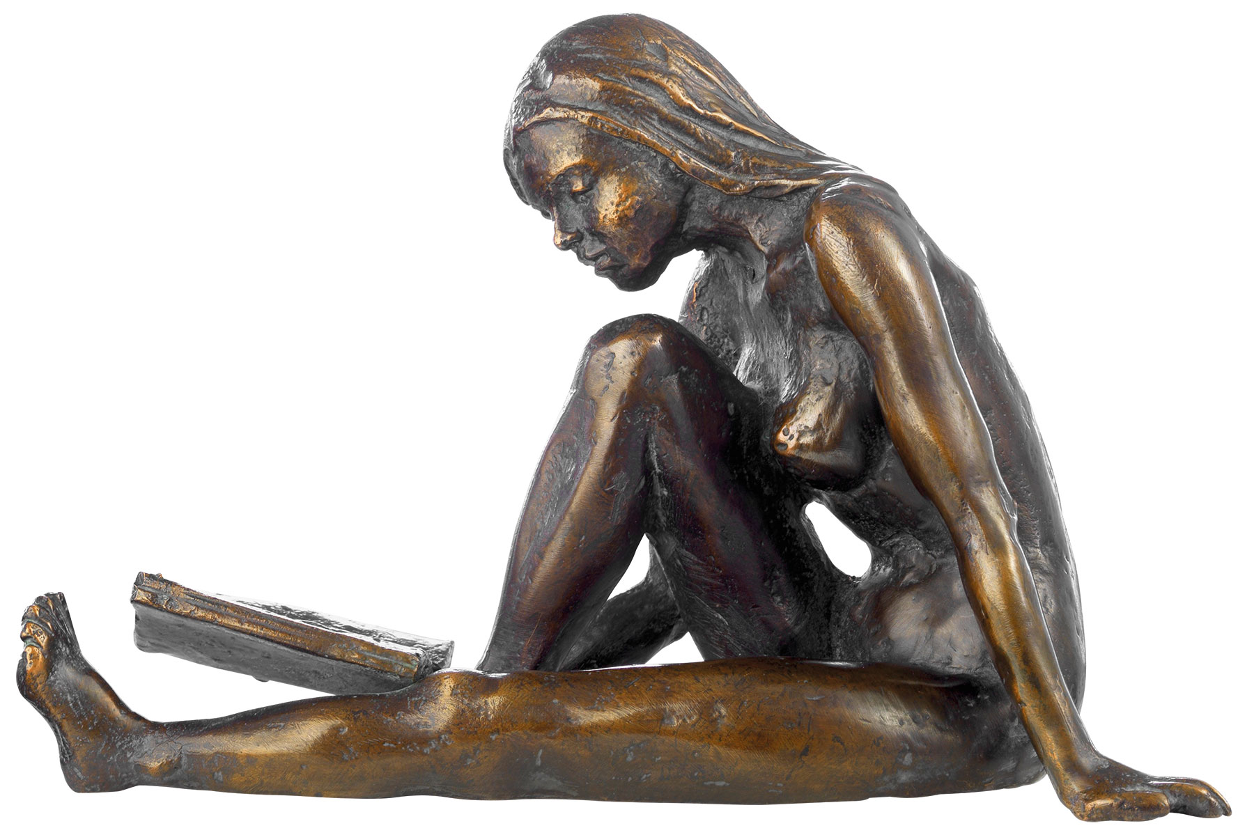 Birgit Stauch: Skulptur 'Die Lesende', Metallguss