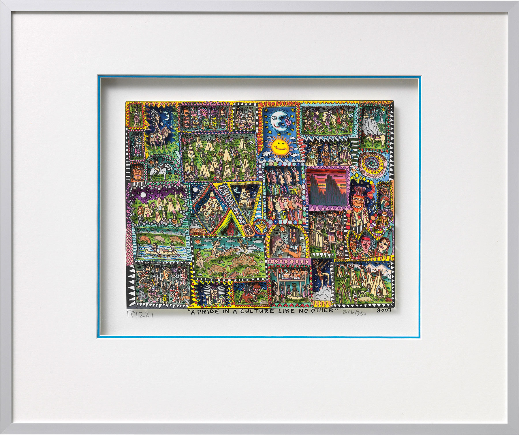 James Rizzi: 3D-Bild 'A pride in a culture like no other' (2007), gerahmt