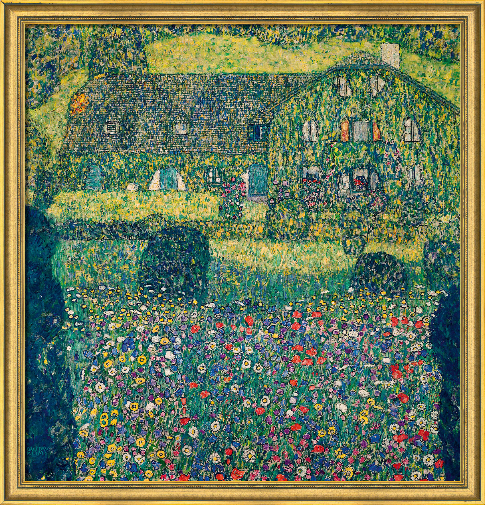 Gustav Klimt: Bild 'Landhaus am Attersee' (1914), gerahmt