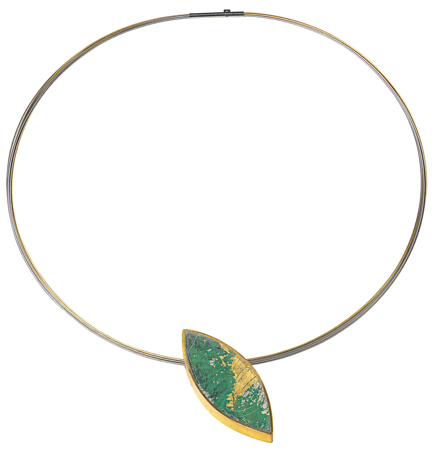 Kreuchauff-Design: Collier 'Ellipse', grüne Version, Schmuck