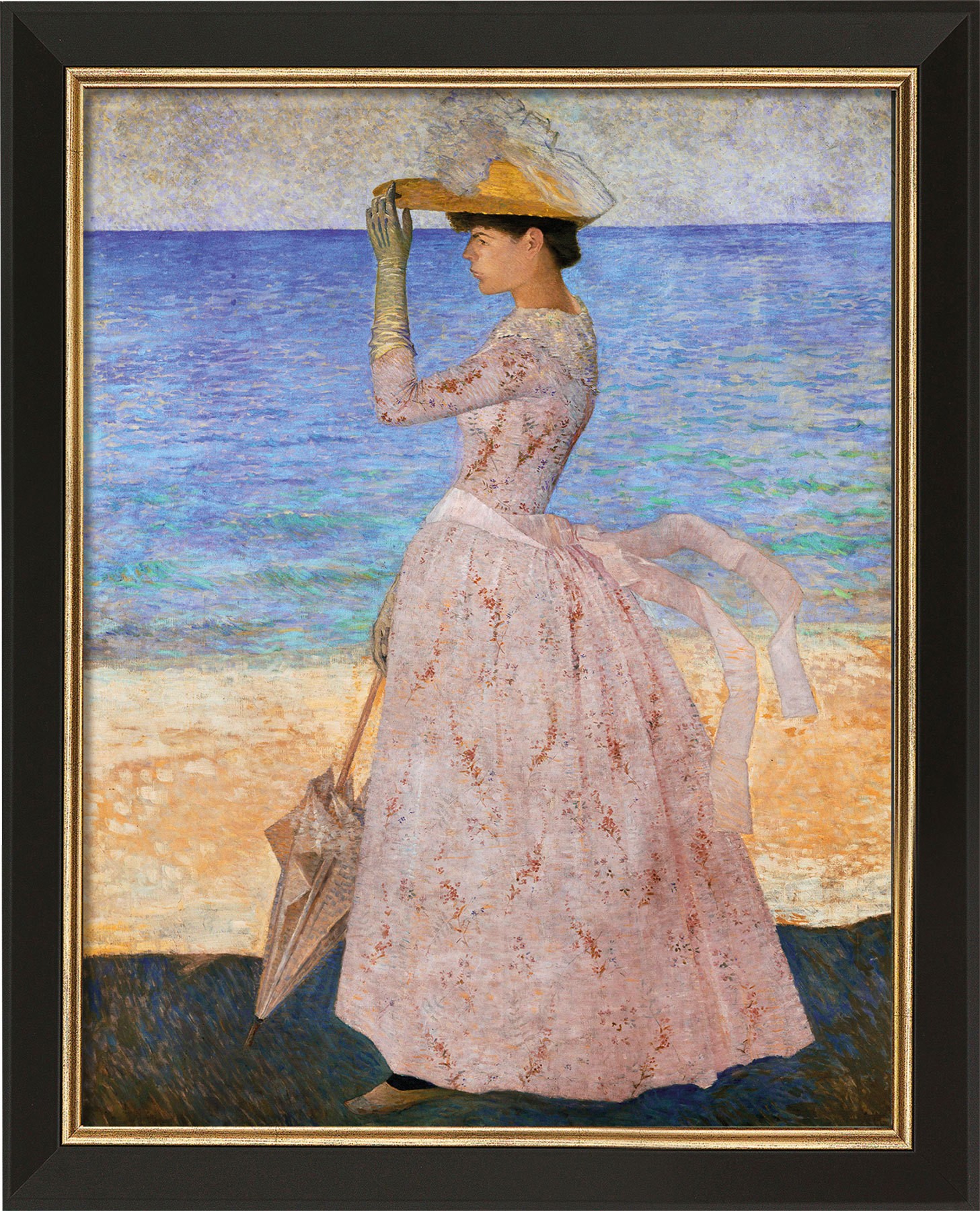 Aristide Maillol: Bild 'Frau mit Sonnenschirm' (1895), gerahmt