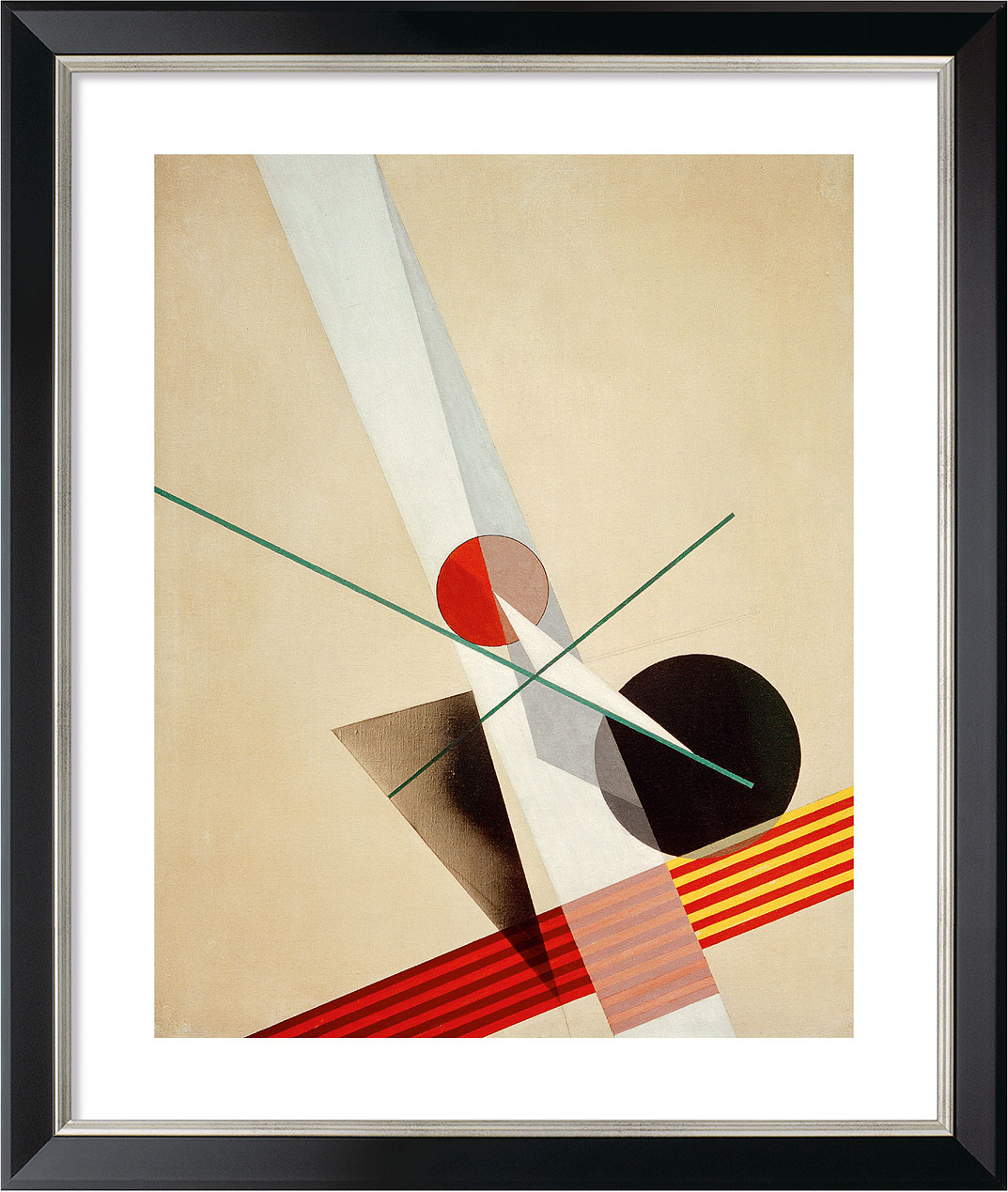 László Moholy-Nagy: Bild 'Komposition A XXI.' (1925), gerahmt