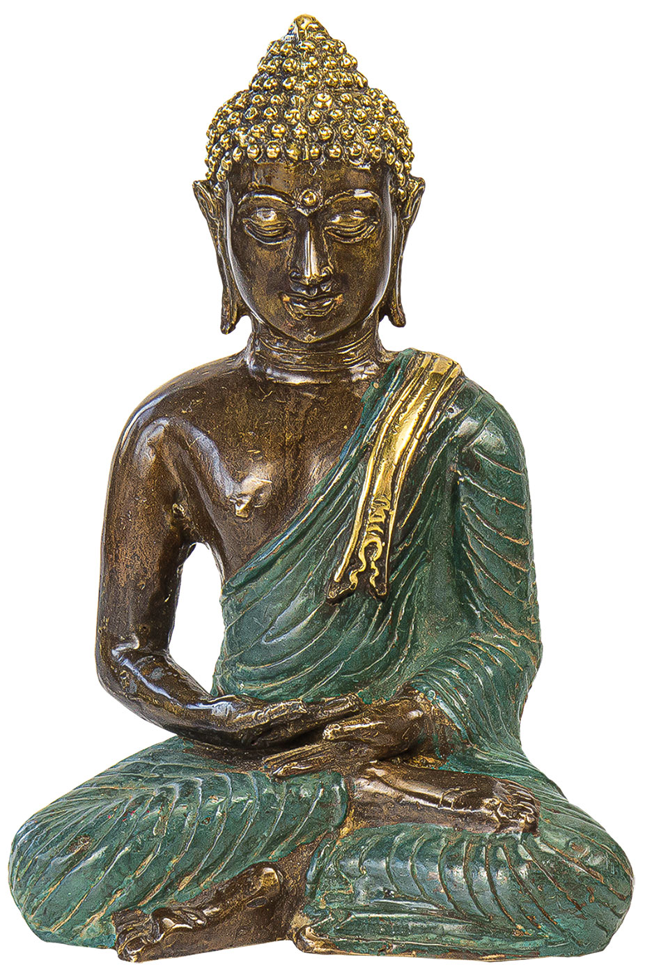 Skulptur 'Meditierender Buddha', Bronze Antikfinish