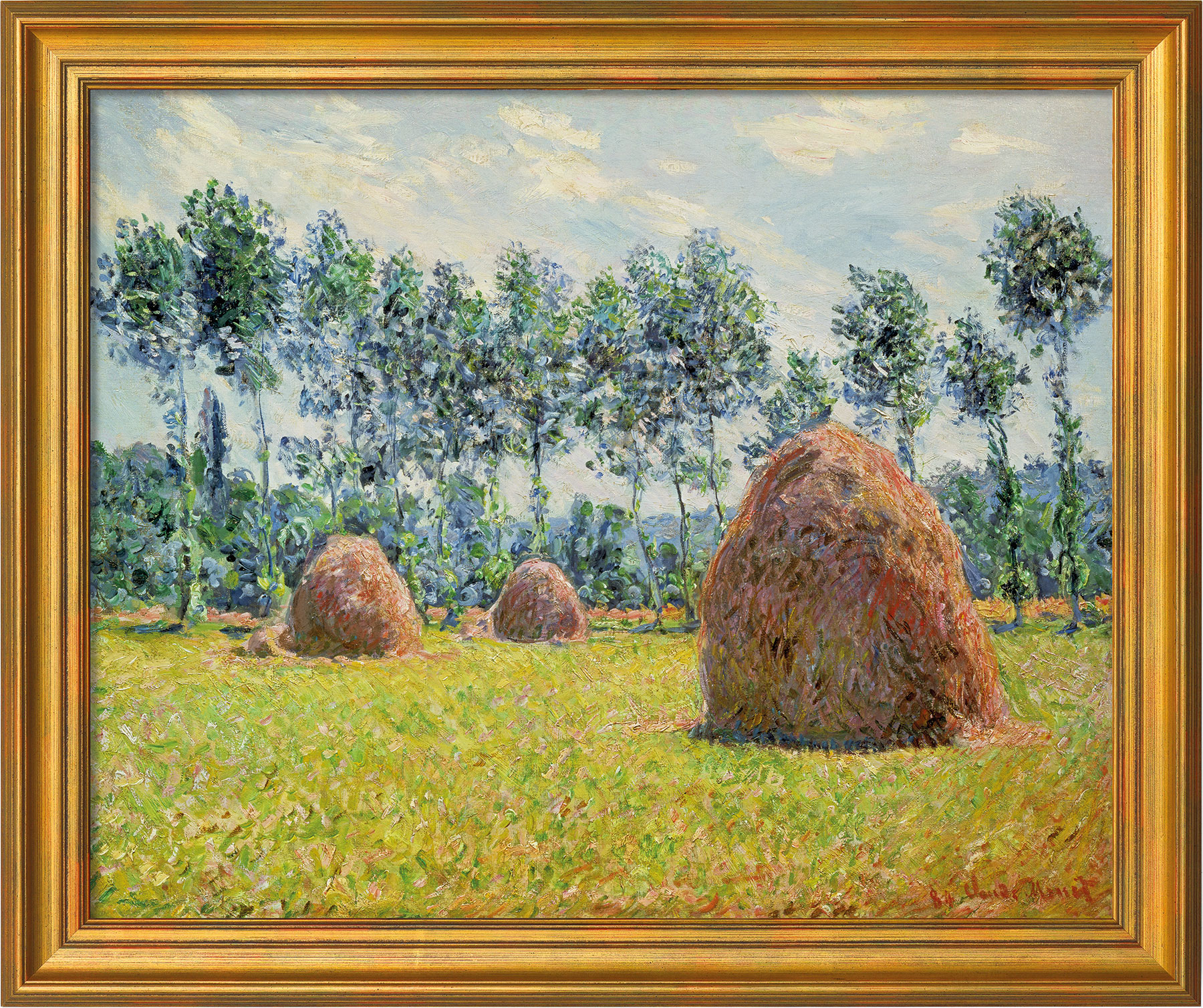 Claude Monet: Bild 'Stroh-Schober in Giverny' (1884), gerahmt
