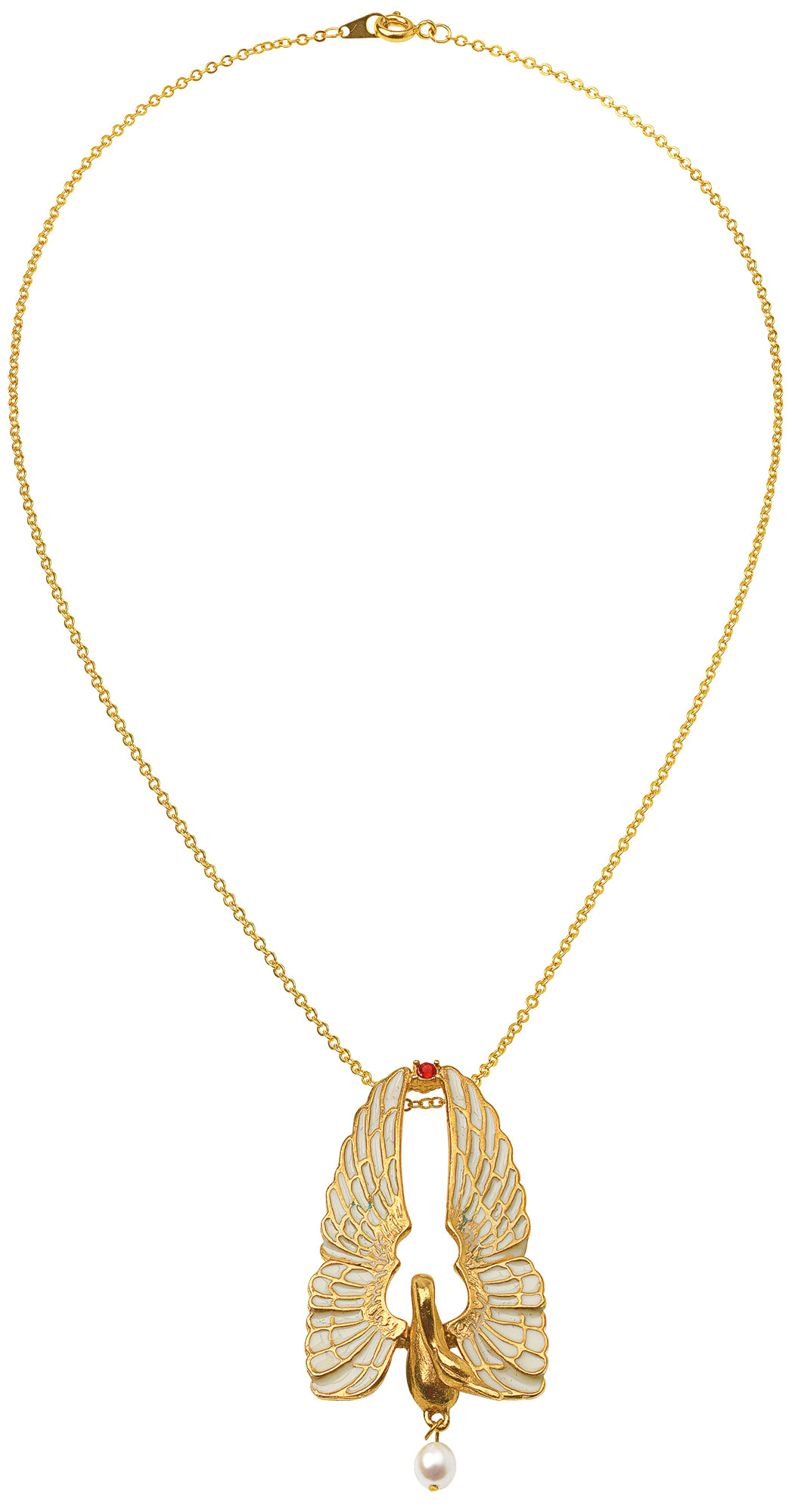 Collier 'Golden Swan' mit Perle, Schmuck