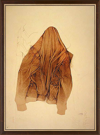 Bruno Bruni: Bild 'Stillleben mit Jacke' (1987), gerahmt