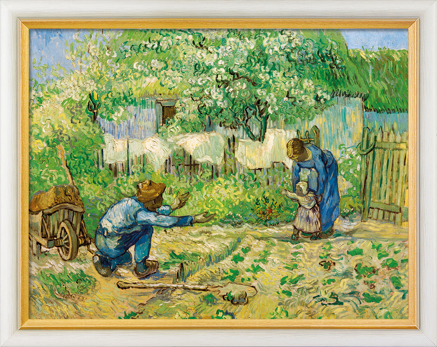 Vincent van Gogh: Bild 'Die ersten Schritte' (1890), gerahmt