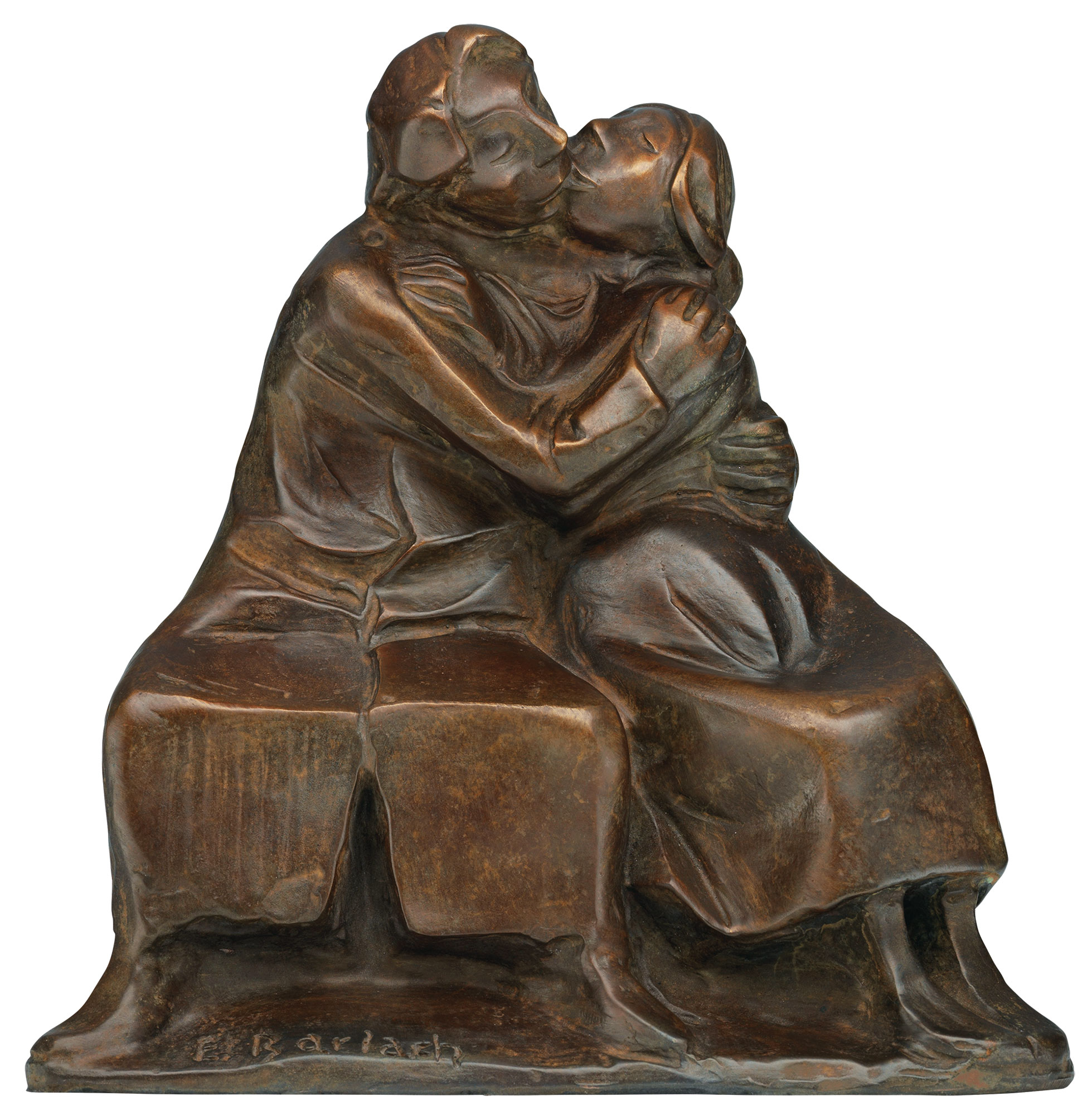 Ernst Barlach: Skulptur 'Kussgruppe I' (1921), Bronze