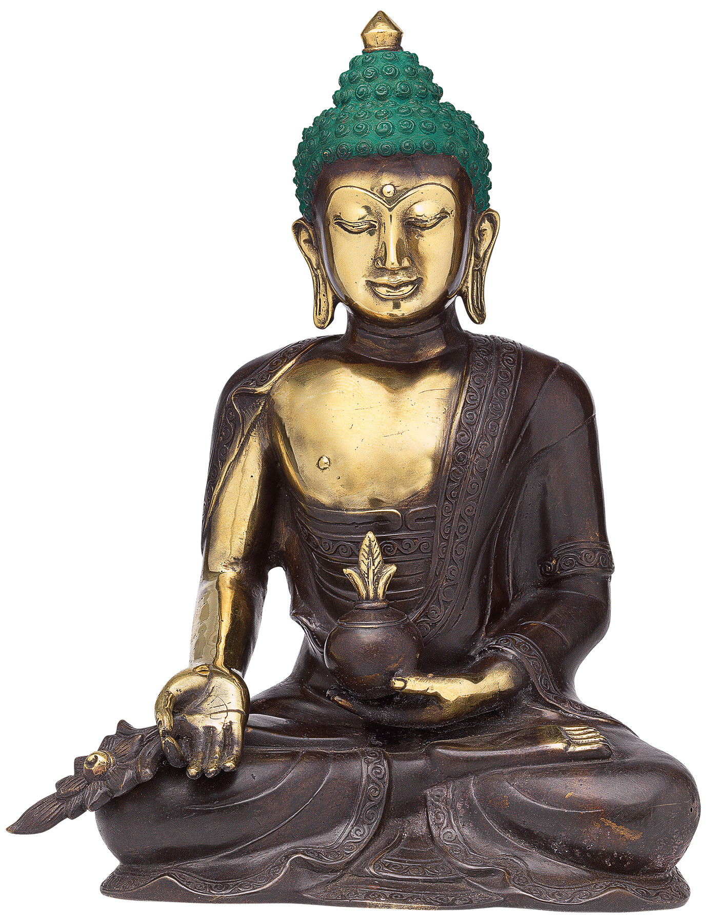 Skulptur 'Meditierender Buddha', Bronze