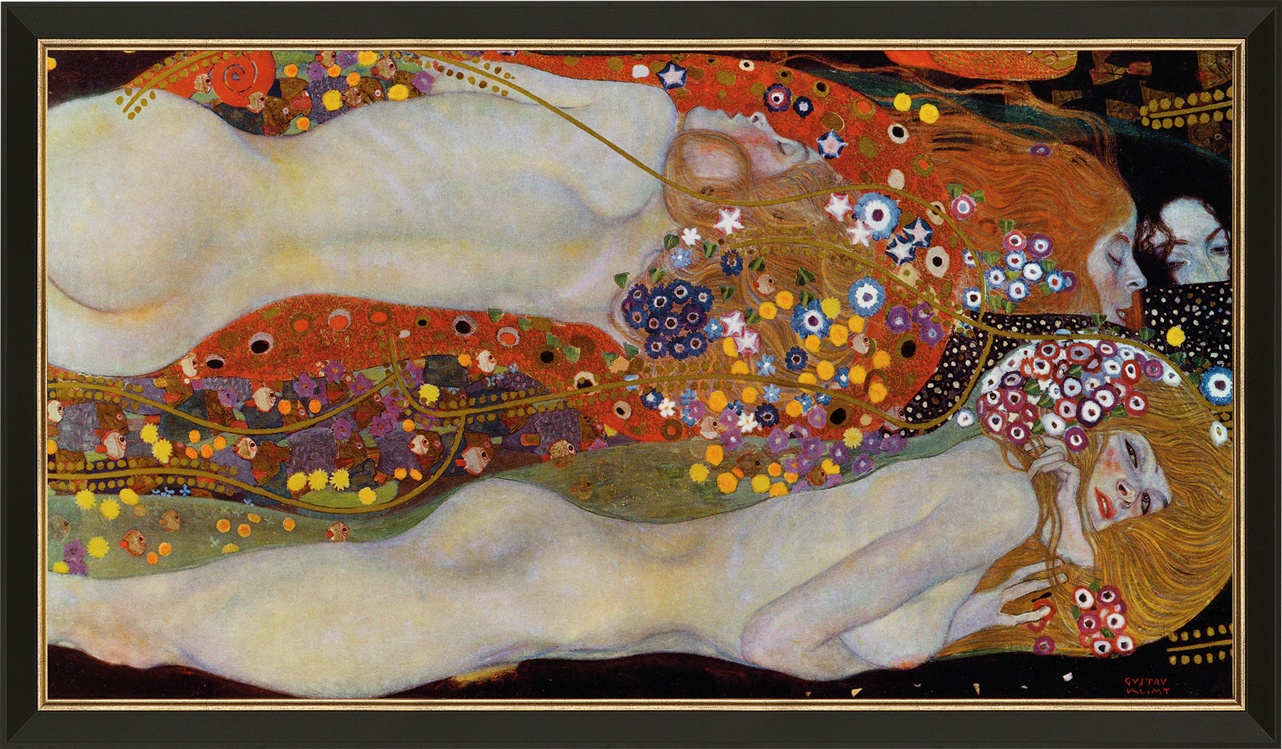 Gustav Klimt: Bild 'Wasserschlangen II' (um 1907), gerahmt