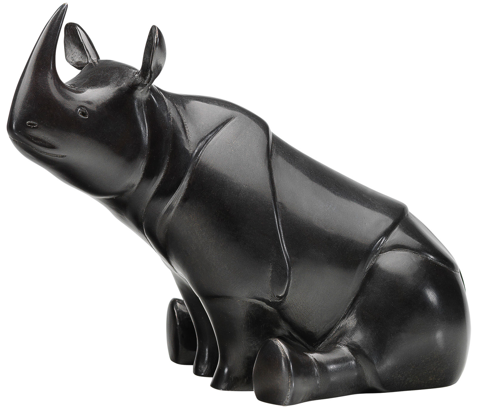 Evert den Hartog: Skulptur 'Nashorn', Bronze grau/schwarz