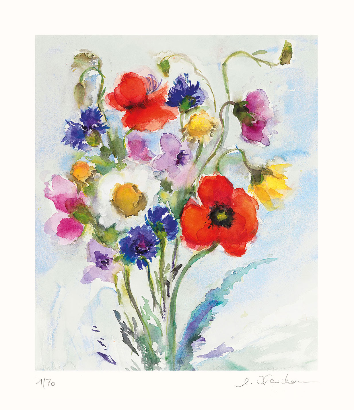 Christine Kremkau: Bild 'Wiesenblumen' (2017), ungerahmt