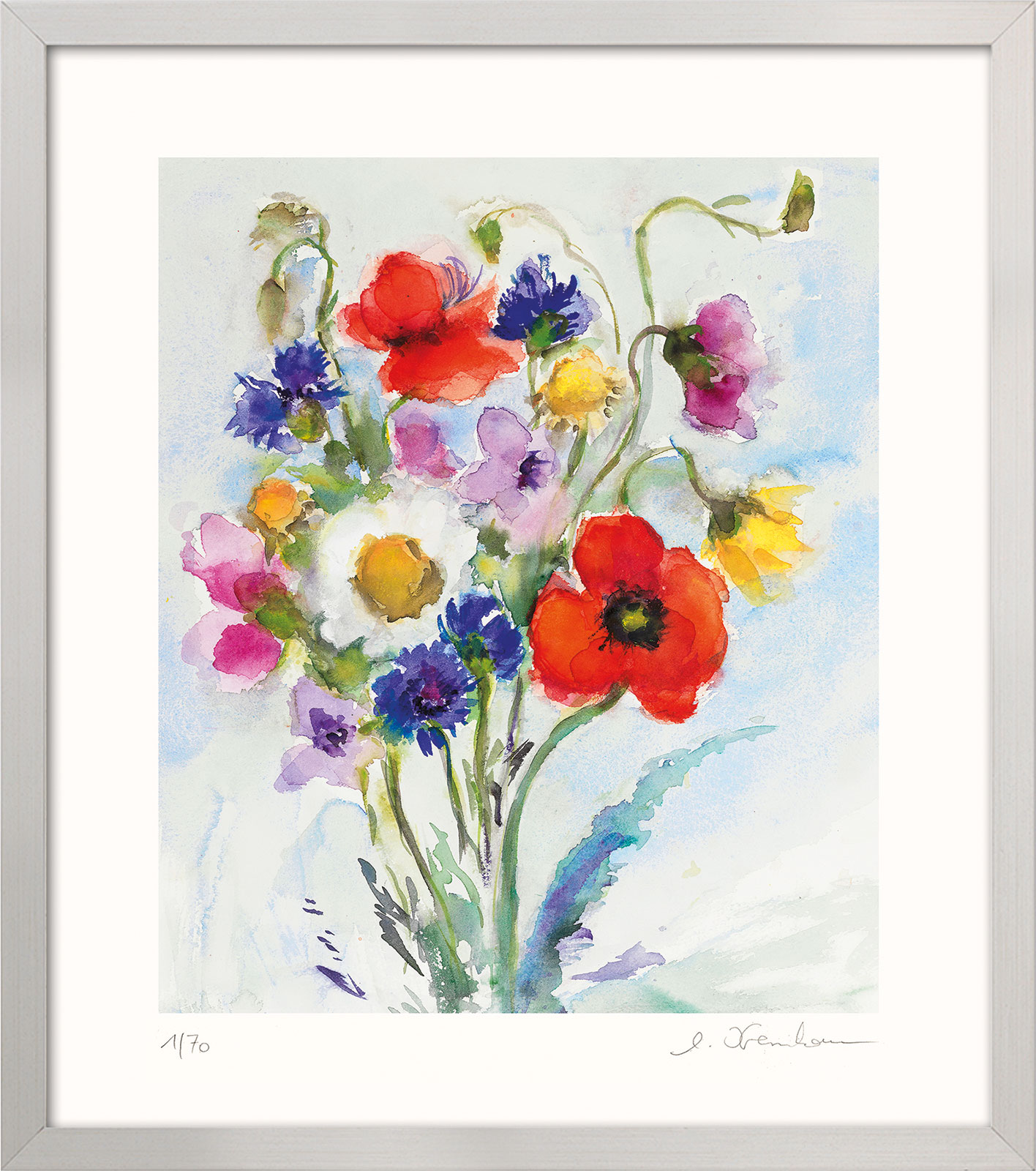 Christine Kremkau: Bild 'Wiesenblumen' (2017), gerahmt