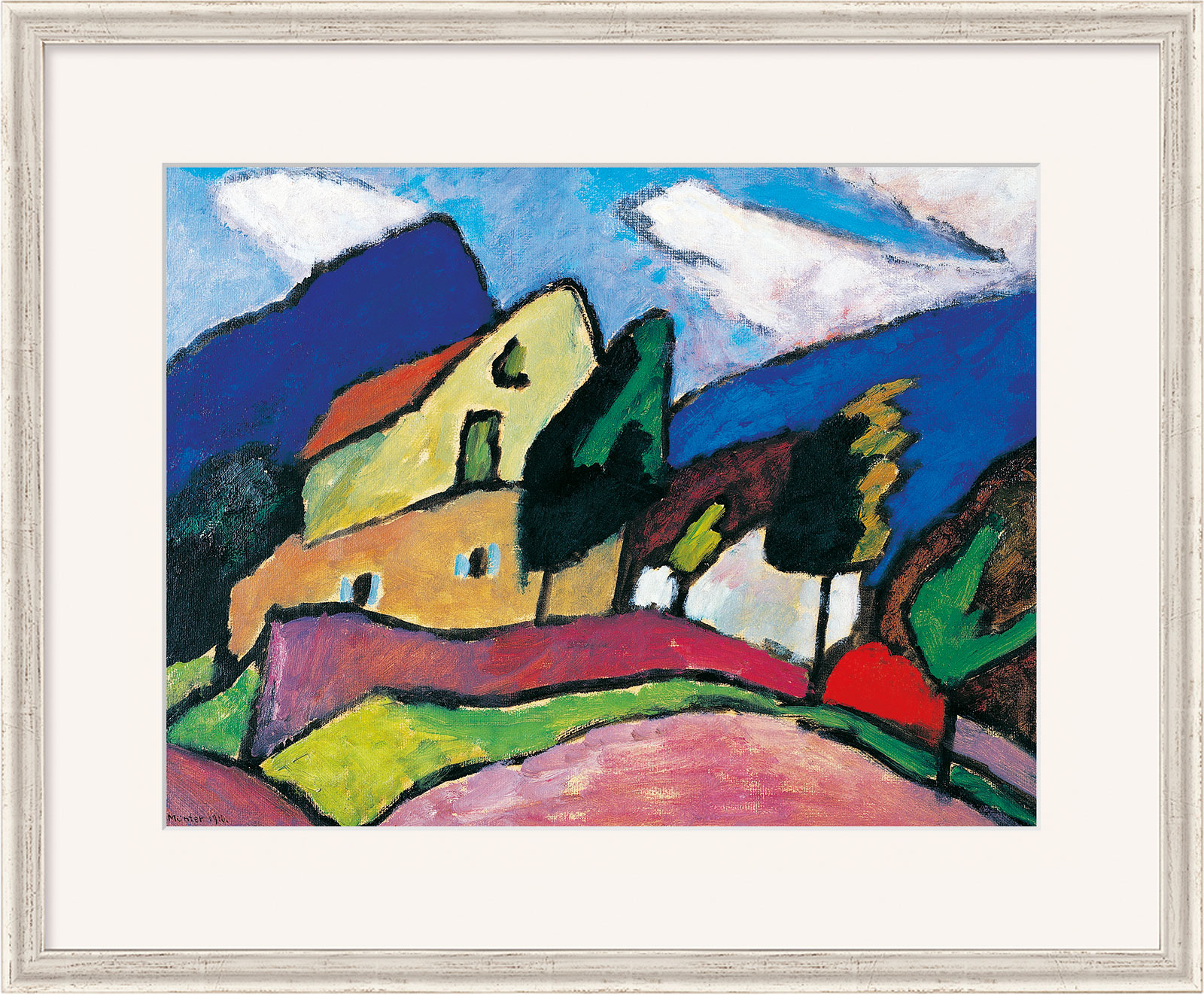 Gabriele Münter: Bild 'Wind und Wolken' (1910), gerahmt