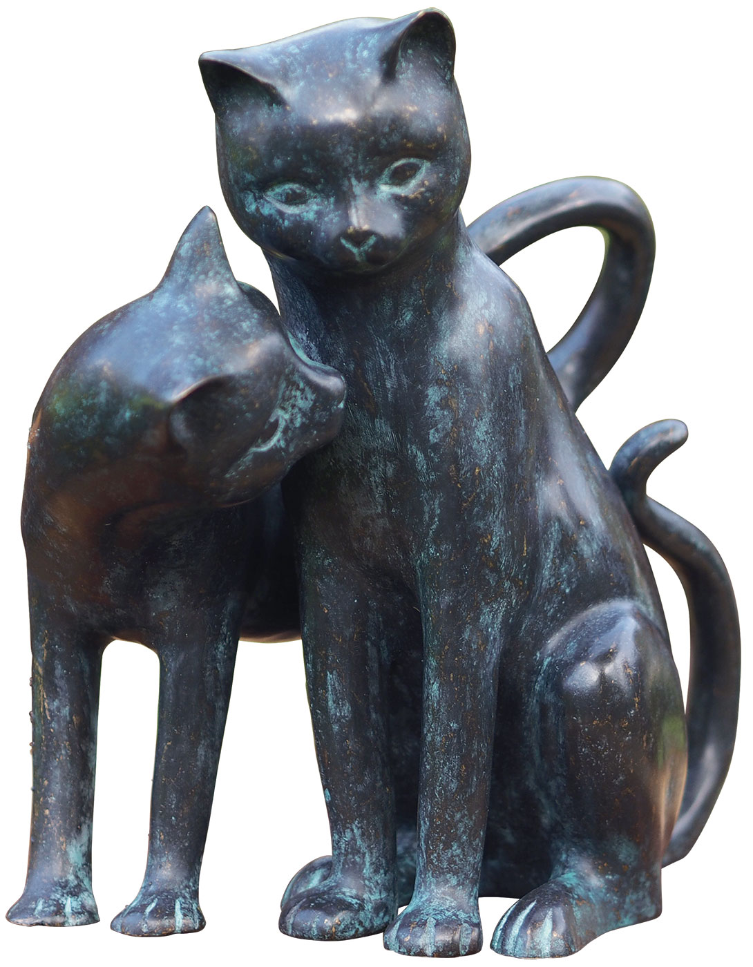 Gartenskulptur 'Spielende Katzen', Bronze