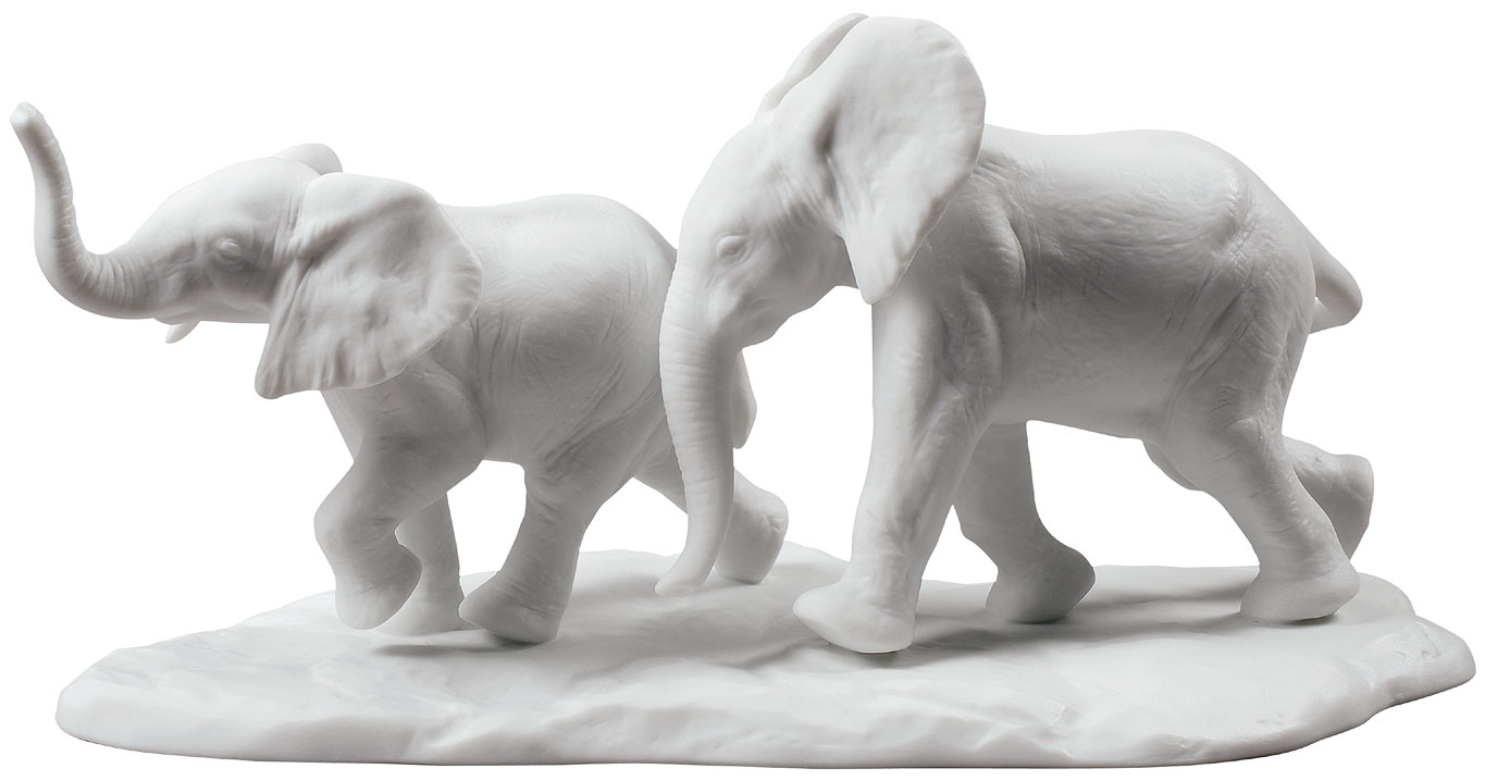 Lladró: Porzellanskulptur 'Elefantenpaar' - Design Ernest Massuet