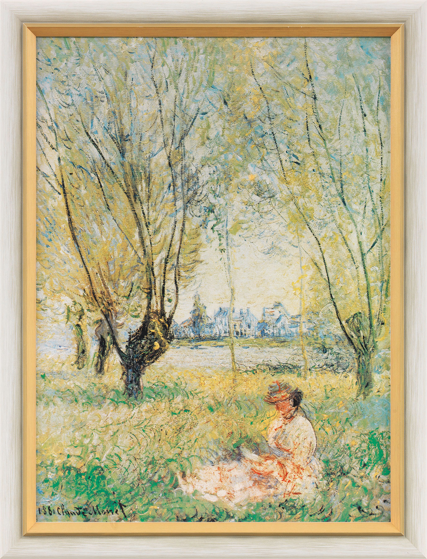 Claude Monet: Bild 'Frau unter den Weiden' (1880), gerahmt