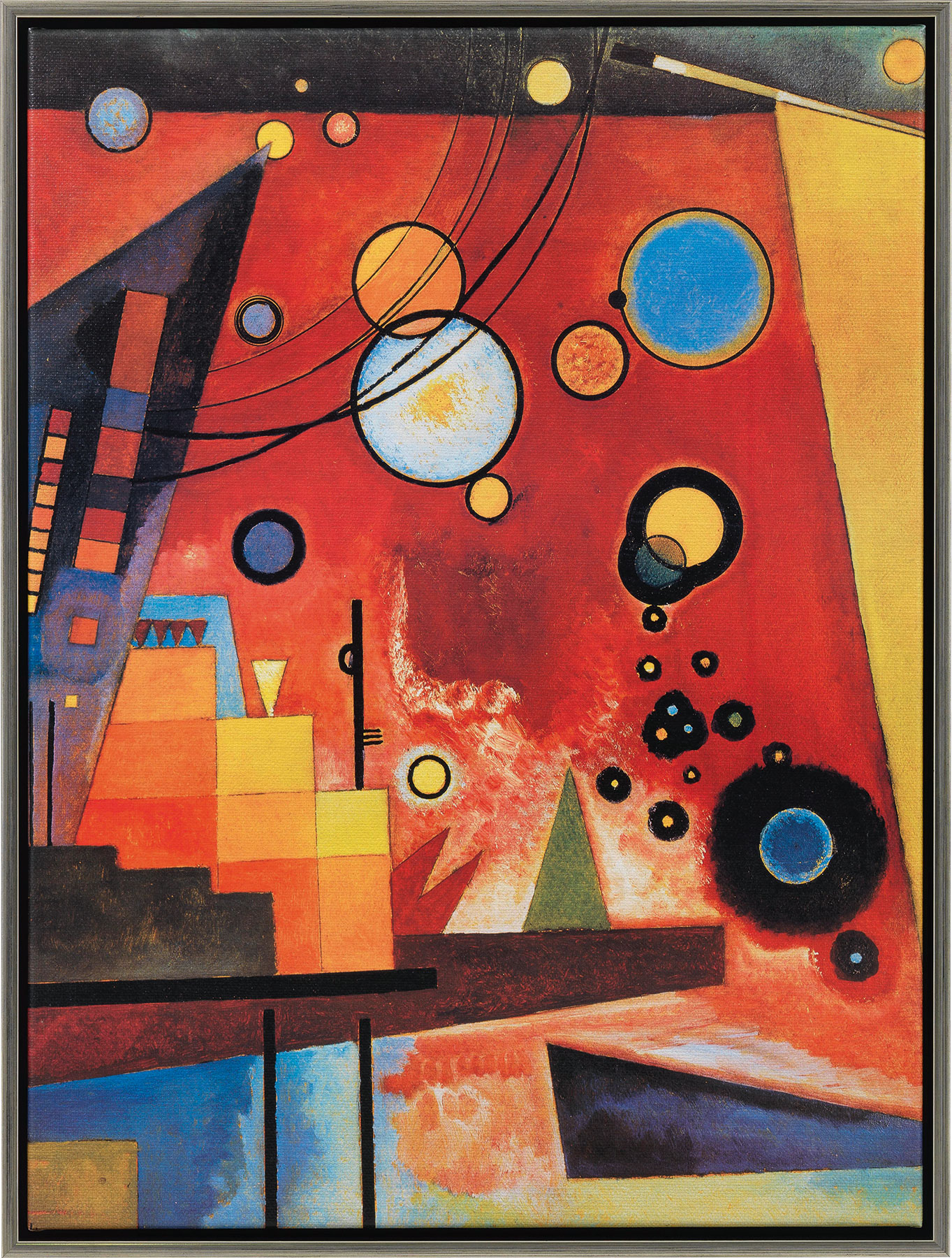 Wassily Kandinsky: Bild 'Schweres Rot' (1924), gerahmt