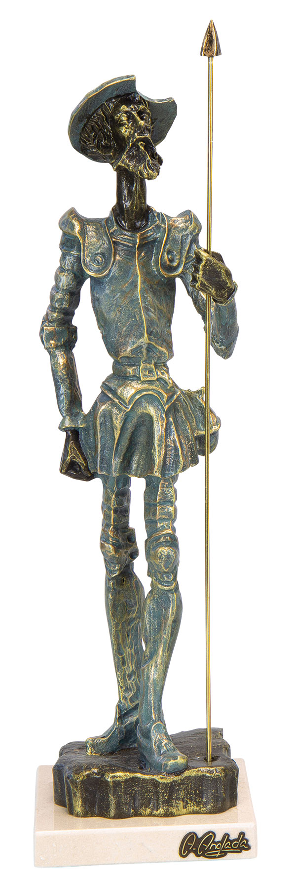 Angeles Anglada: Skulptur 'Don Quijote', Kunstguss Steinoptik