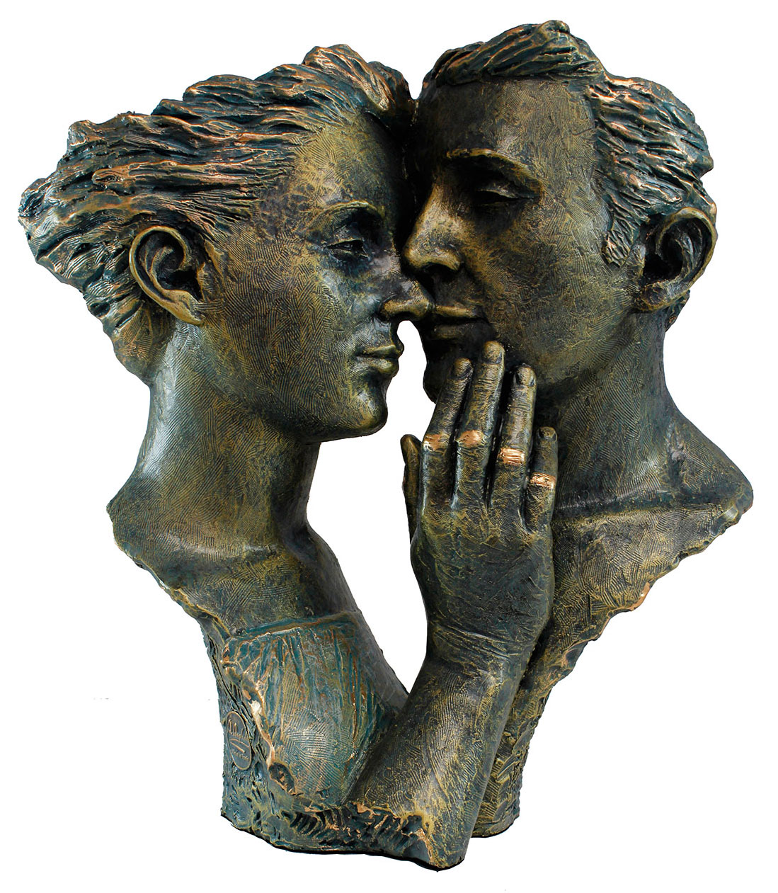 Angeles Anglada: Skulptur 'Hingebung', Kunstguss Steinoptik