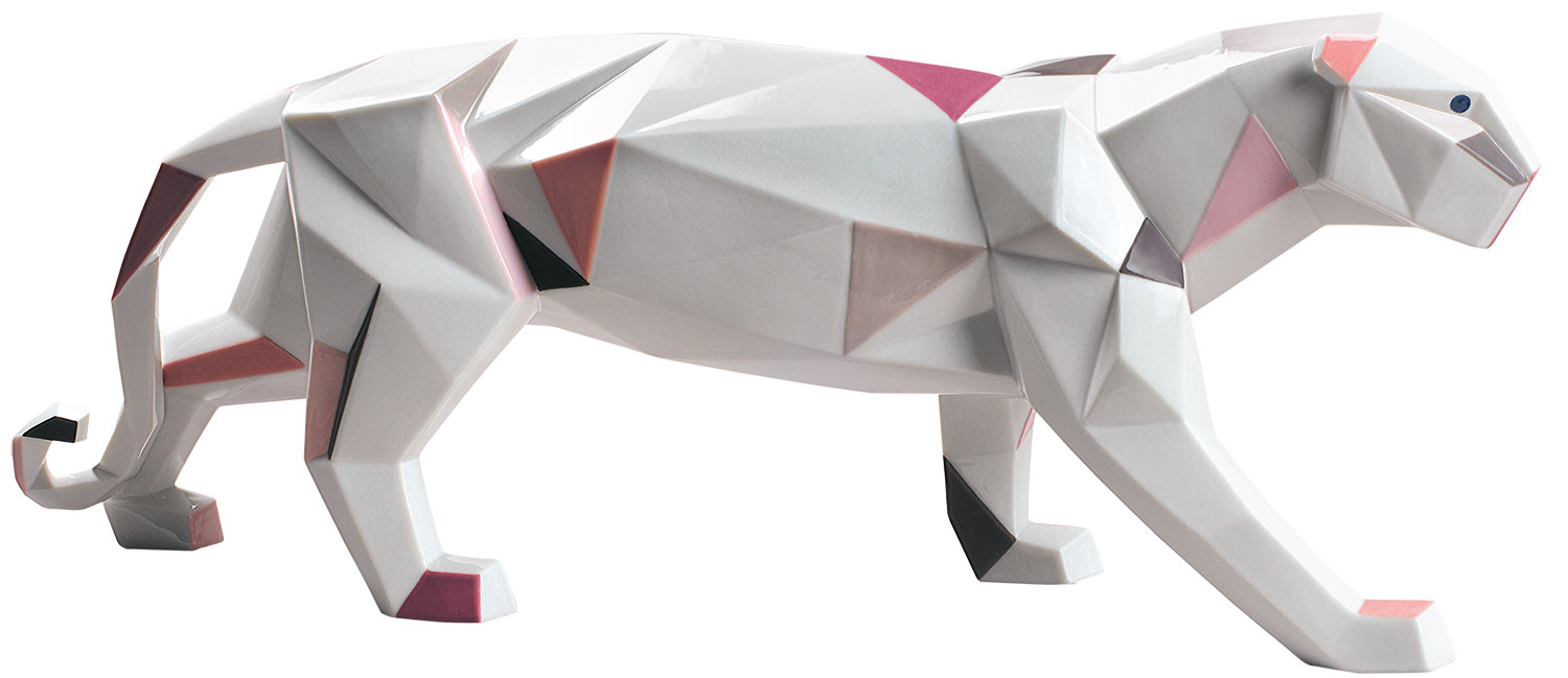 Lladró: Porzellanfigur 'Panther', handbemalt