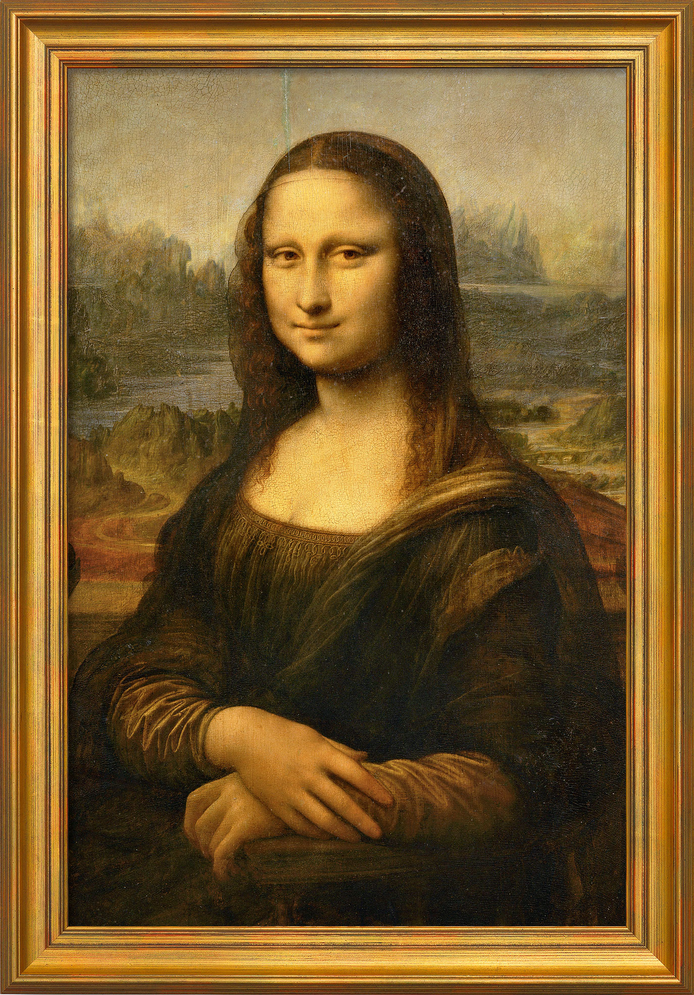 Leonardo da Vinci: Bild 'Mona Lisa (La Gioconda)' (um 1503/05), gerahmt