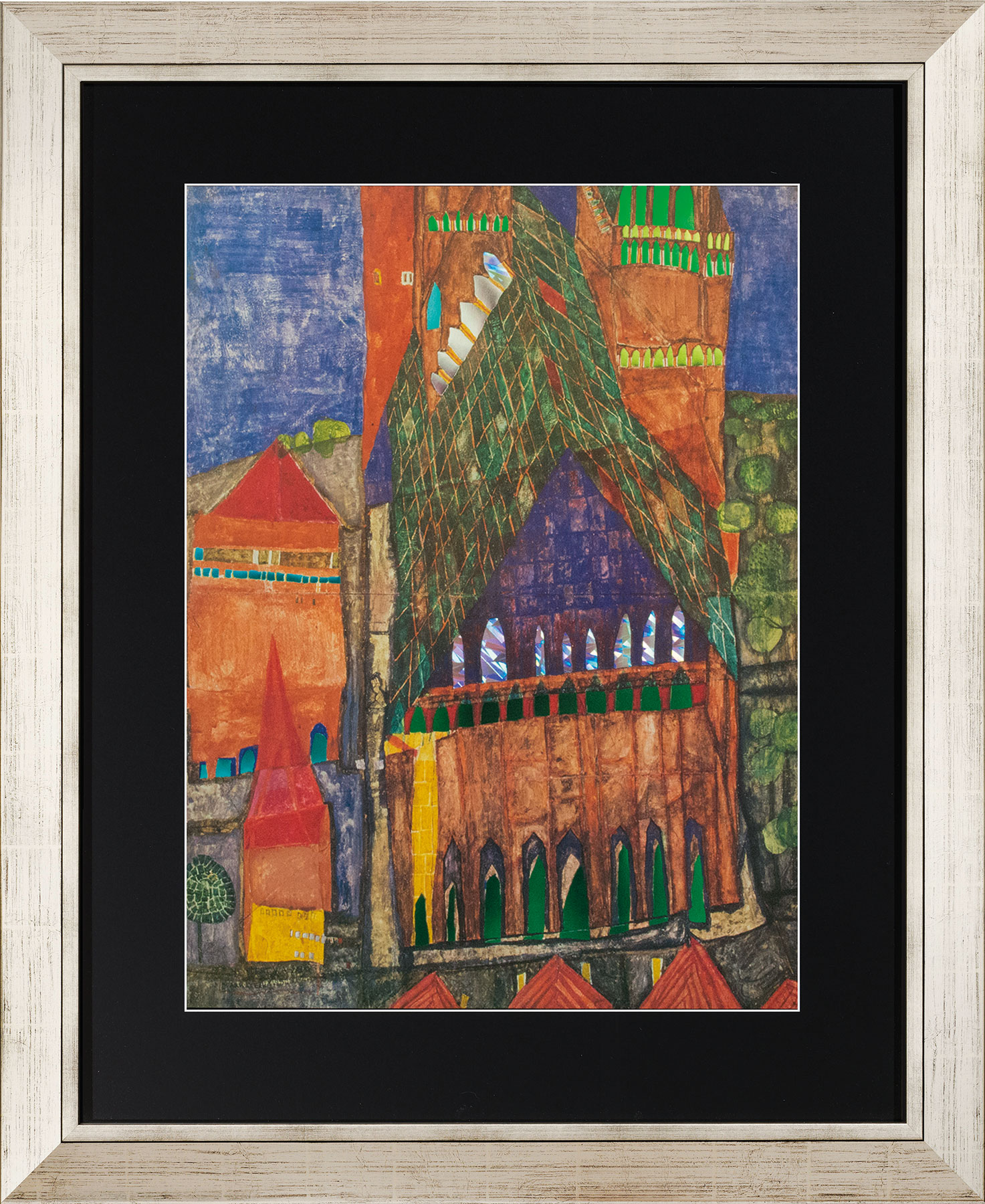 Friedensreich Hundertwasser: Bild 'Kathedrale I', gerahmt