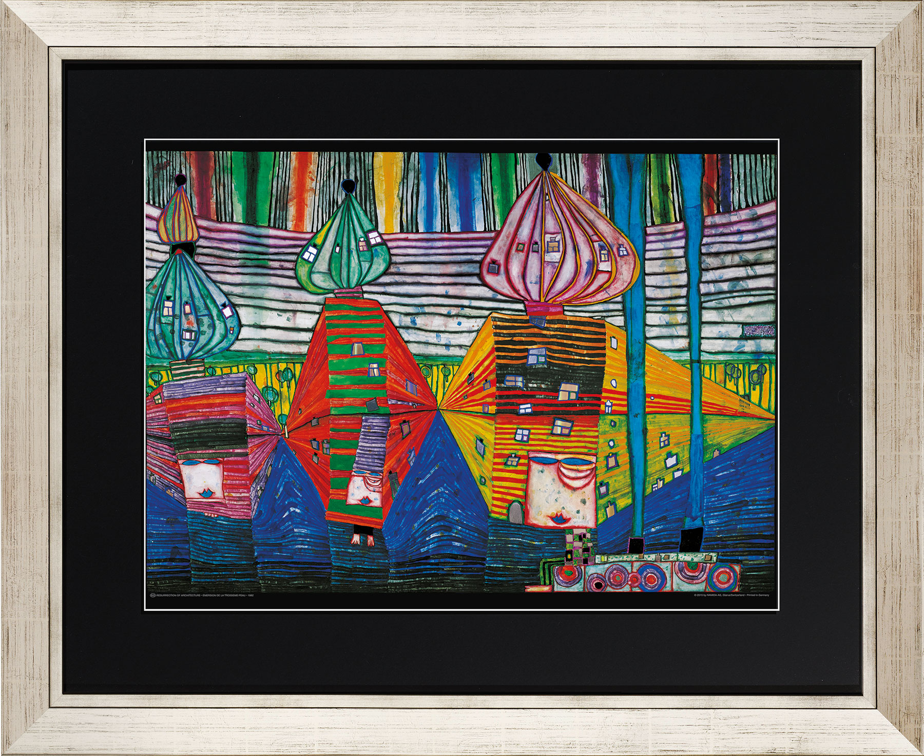 Friedensreich Hundertwasser: Bild 'Resurrection of Architecture', gerahmt