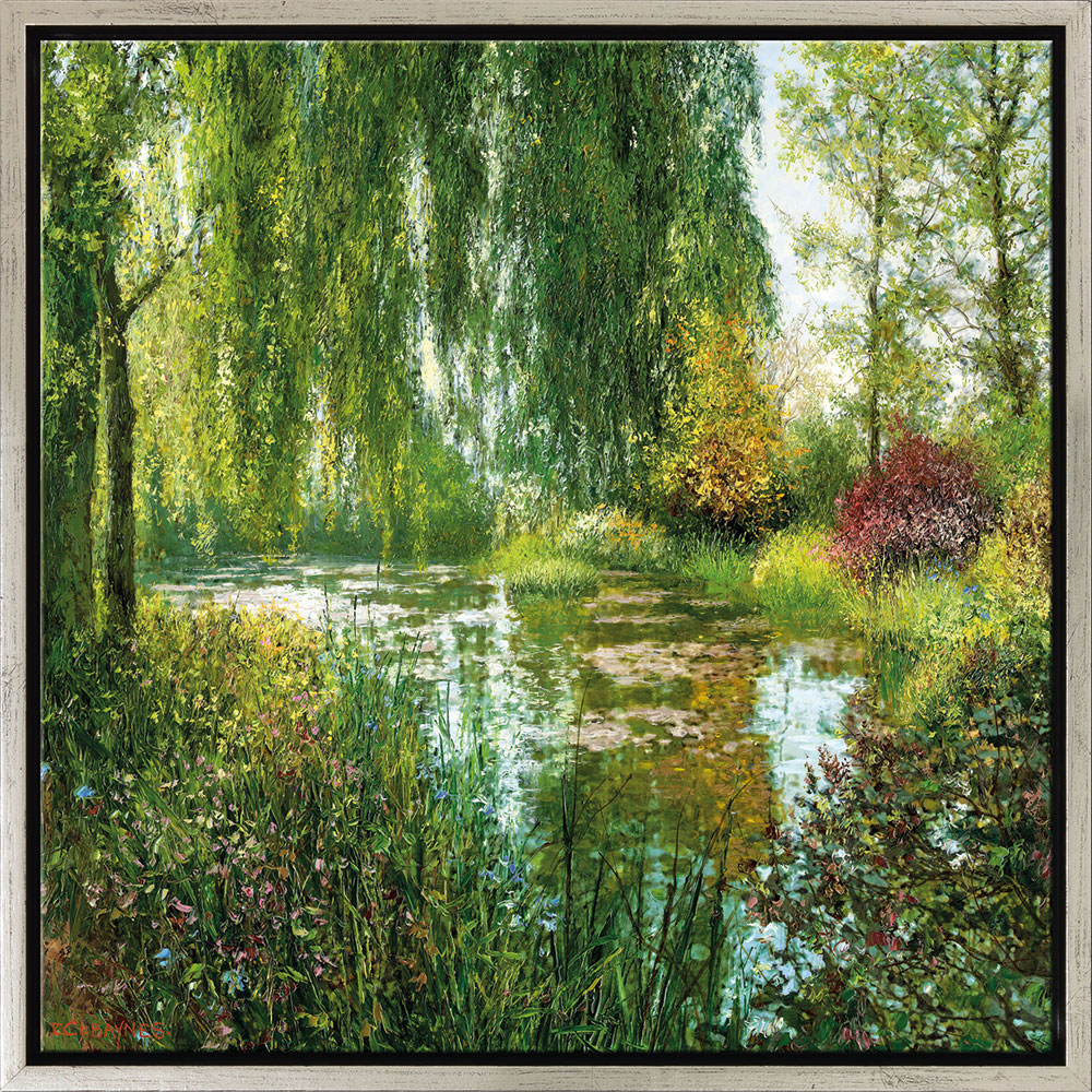 Jean-Claude Cubaynes: Bild 'Giverny le Soir', Version silberfarben gerahmt