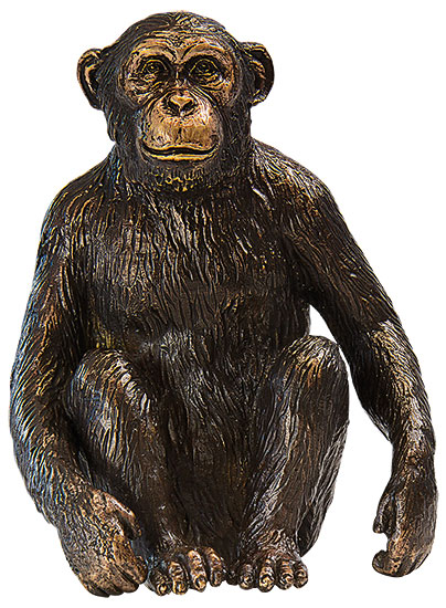 Skulptur 'Schimpanse', Bronze